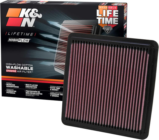 K&N 33-2304 High Performance Replacement Air Filter, Heather Red