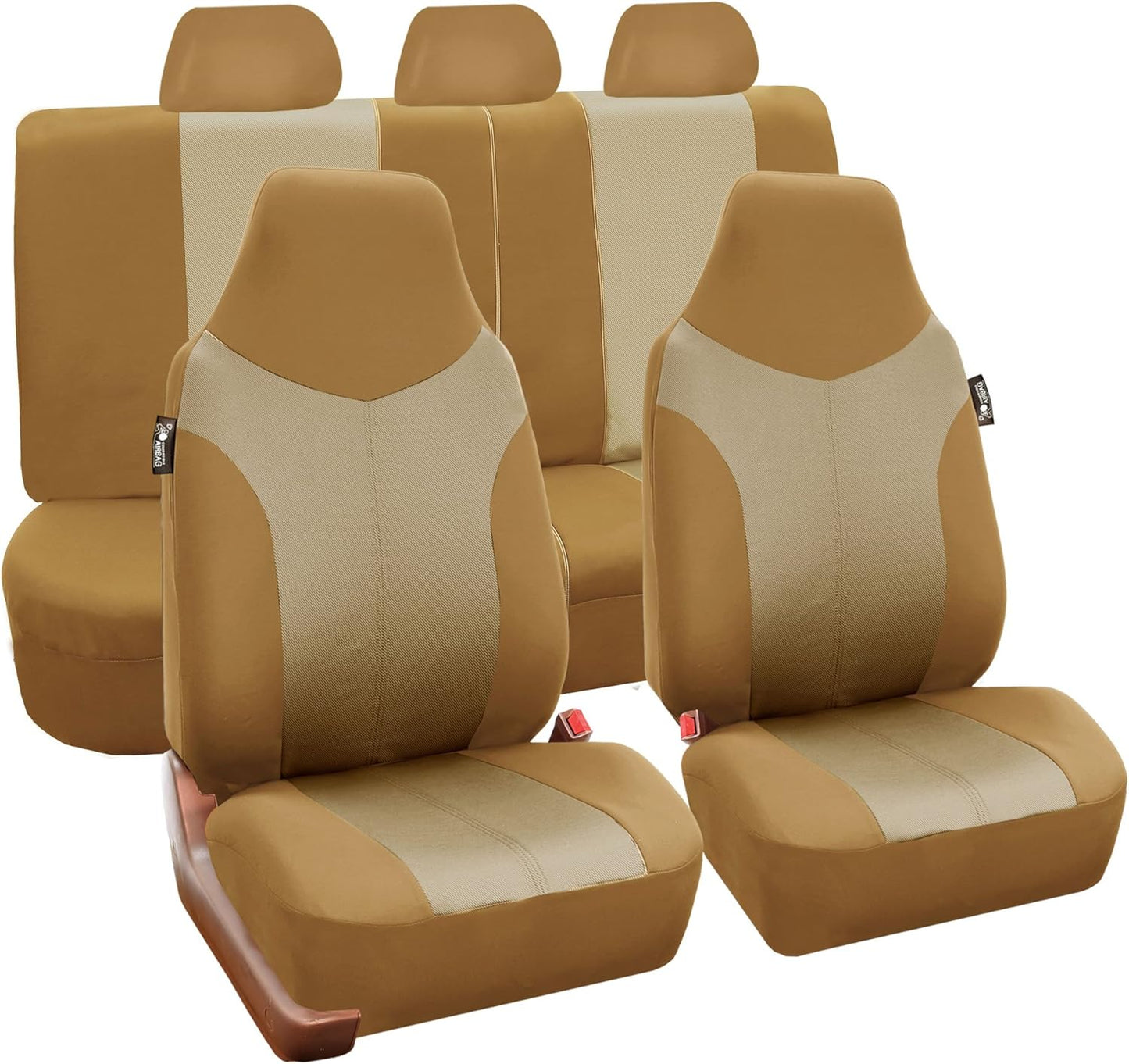 FH Group Hunting Camo Seat Covers w.4 Headrests Airbag Reday Split Bench
