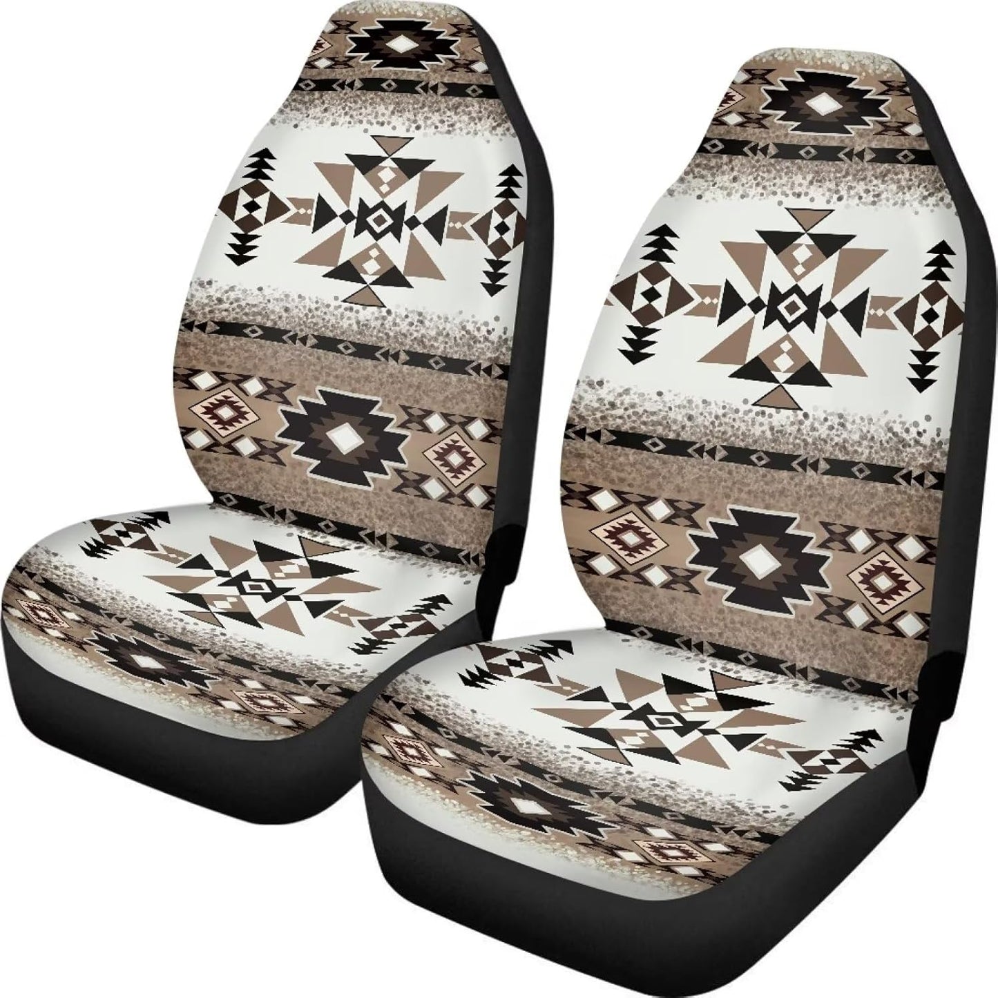 TOADDMOS Bohemian Colorful Mandala Patchwork Car Seat Covers Bucket Front Seats Protector,Universal Fit Cars,Sedan,SUV