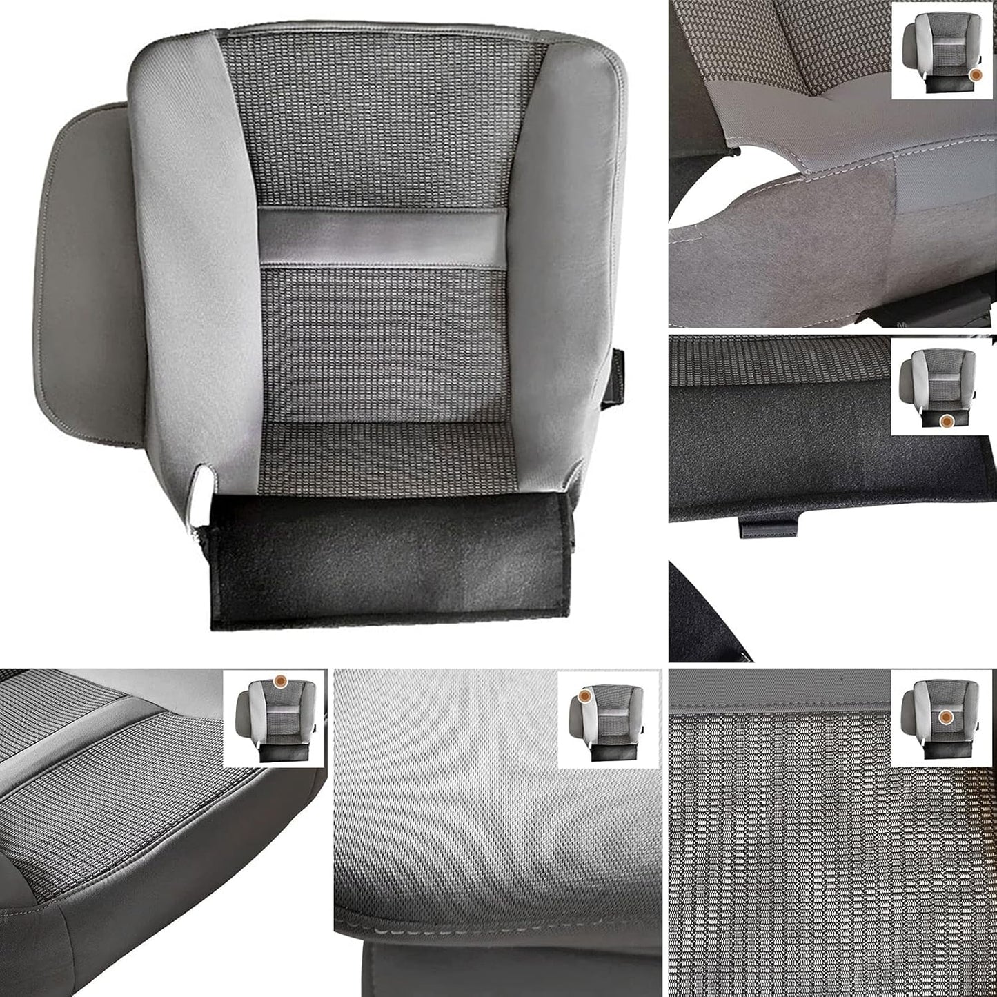 Gray Driver Side Bottom Cloth Seat Cover Replace for 2006-2008 Dodge Ram SLT 1500 and 2006-2009 SLT 2500 3500 (06-09)