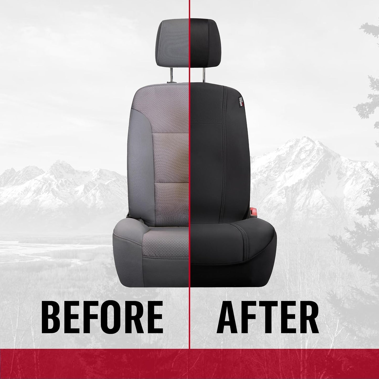 Dickies 2-Piece Puncture-Resistant Front Seat Covers for Cars, Trucks, SUVs — Black