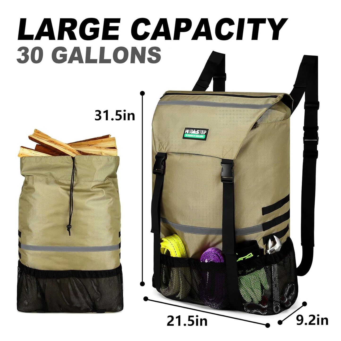 WITSTEP Spare Tire Trash Bag, Offroad Storage Bag Heavy Duty Truck Tailgate Fits up to 40" Tire, Large Recovery Gear Firewood Camping Cargo Storage for Jeep Truck SUV Car