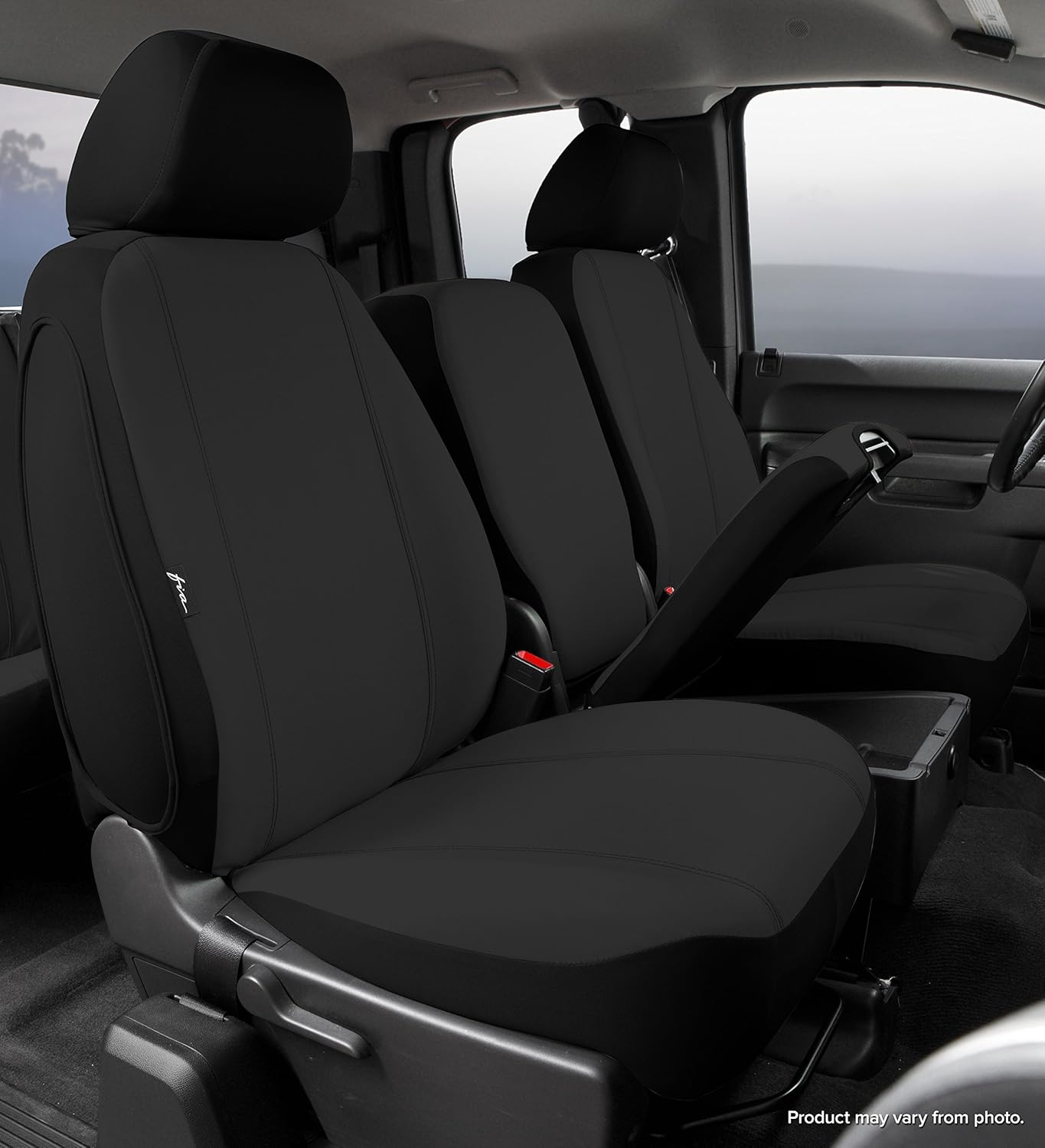 Fia SP87-42 Black Custom Fit Front Seat Cover Split Seat 40/20/40 - Polyester, (Black)