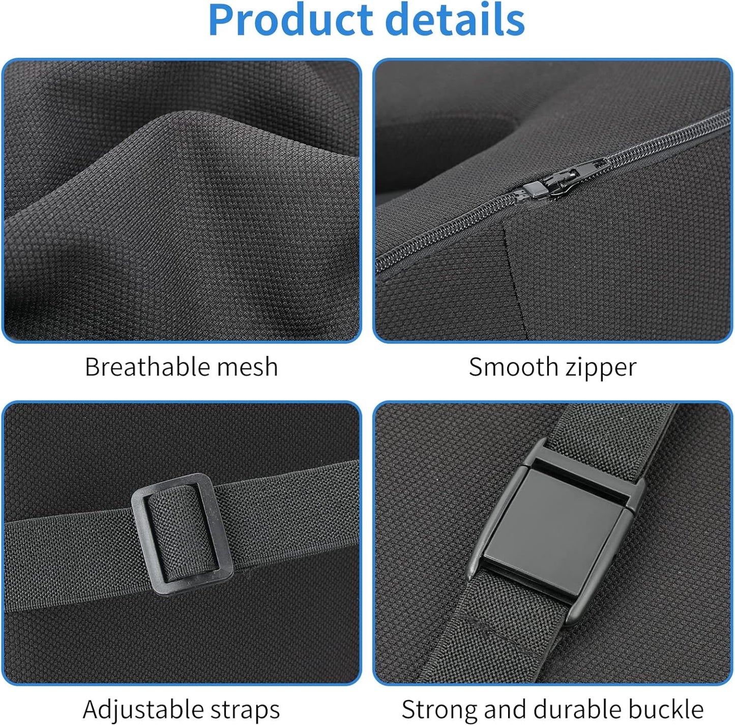 KINGLETING Lumbar Support Pillow for Car, One Piece Design of Memory Foam Lumbar Cushion, Back Support Cushion Universal Fit for Car, SUV, Truck, Alleviate Auto Seat Angle Problems
