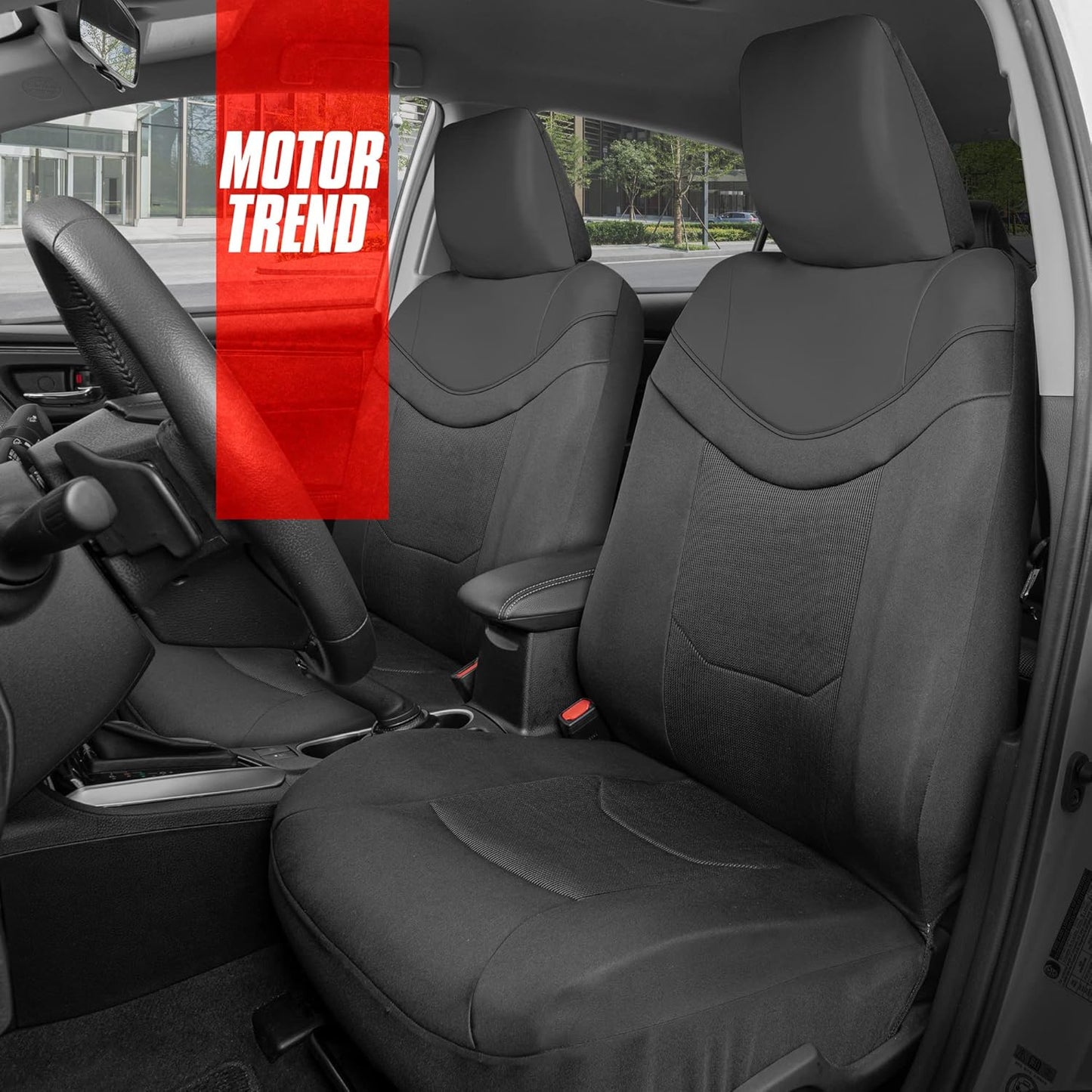 BDK Auto MTSC-2294-CC: Motor Trend Two-Tone Seat Cover/Charcoal