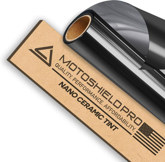 MotoShield Pro Premium Professional 2mil Ceramic Window Tint Film for Auto | Reduce Infrared Heat & Block UV by 99% - 5% VLT (40 in x 6' ft Roll)