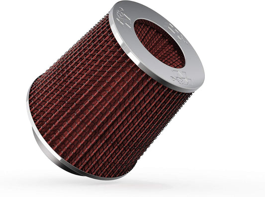 K&N RG-1001RD Universal Clamp-On Air Filter: Round Tapered, 102 mm/89 mm/76 mm Flange ID, 127 mm Height