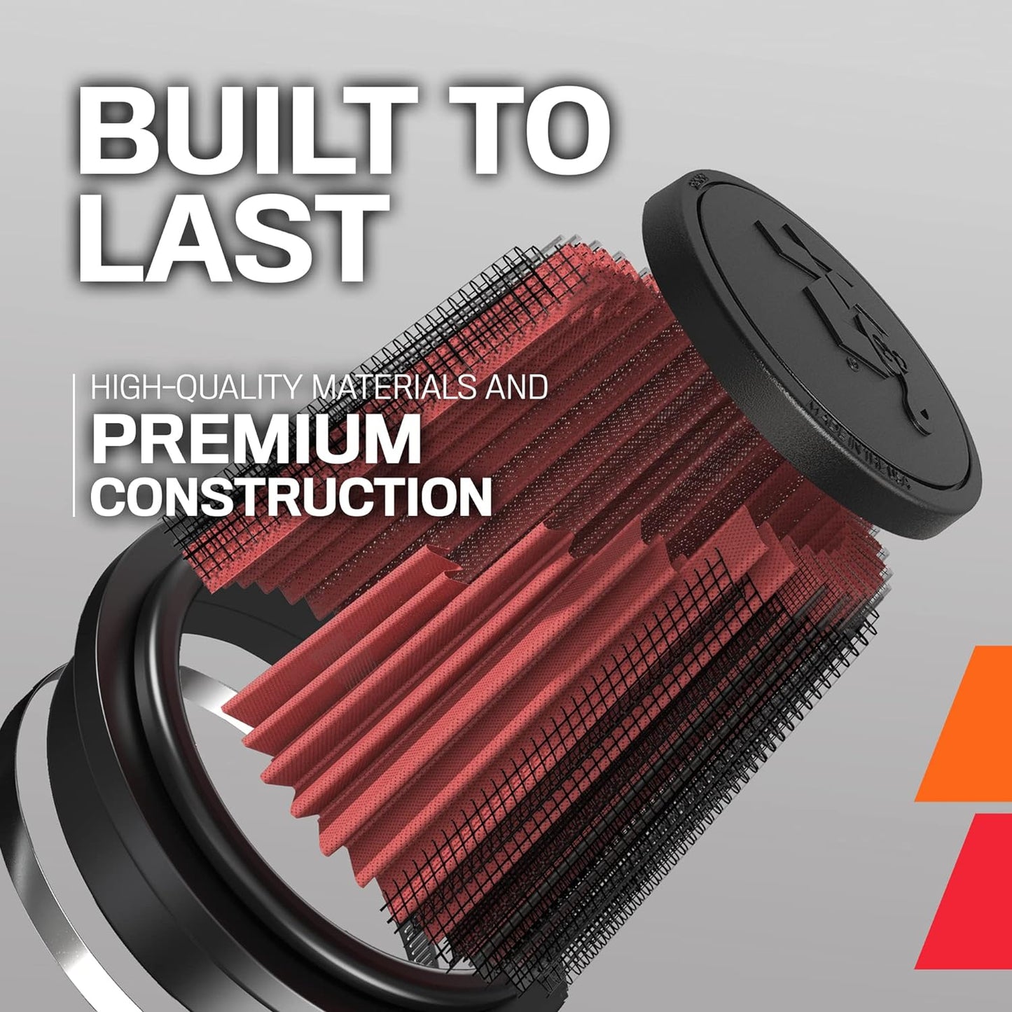 K&N RG-1001RD Universal Clamp-On Air Filter: Round Tapered, 102 mm/89 mm/76 mm Flange ID, 127 mm Height