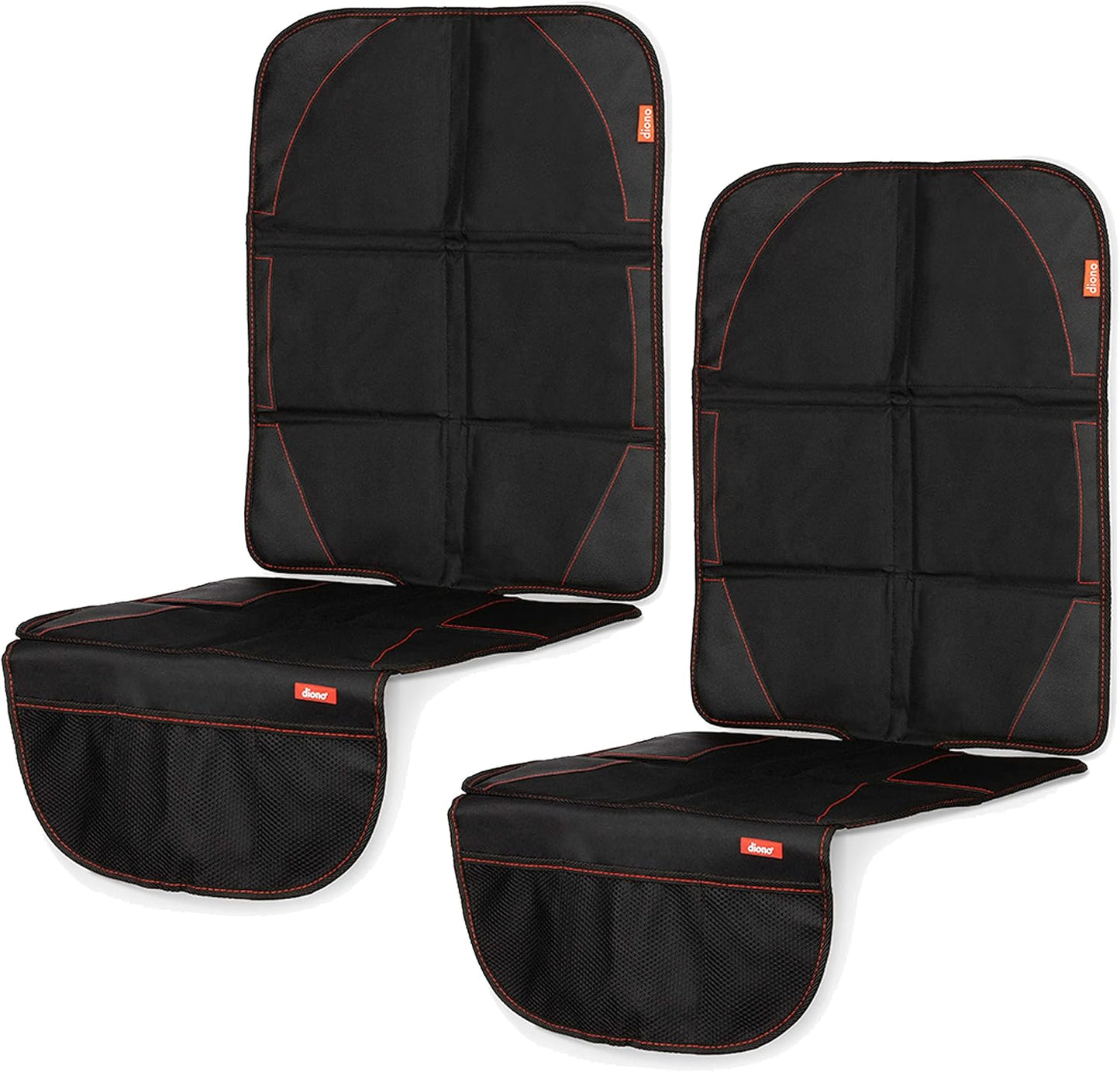 Diono Ultra Mat 2-Pack Complete Back Seat Upholstery Protection from Child Car Seats and Pets, Crash Tested, Premium Ultra Thick Padding, Durable, Water Resistant, Anti-Slip, 3 Mesh Storage Pockets
