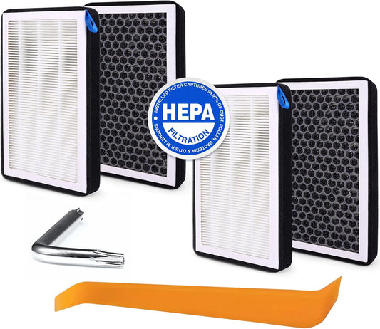 Tesla Cabin Air Filter HEPA with Activated Carbon, Air Conditional Replacement Accessories Compatible with Tesla Model 3 Model Y 2016 to 2025 (4 Pack)