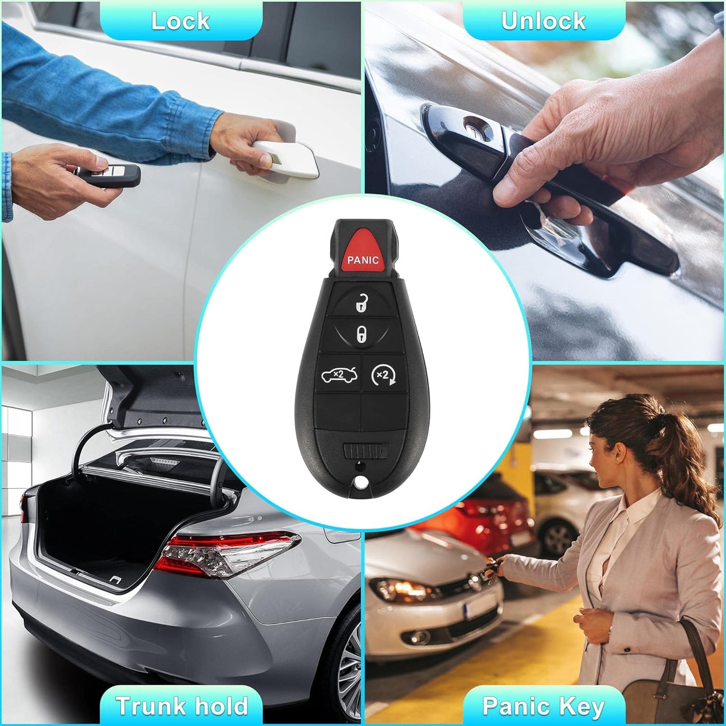X AUTOHAUX 2pcs 433Mhz Replacement Keyless Entry Remote Car Key Fob for Dodge Dart 13-16 M3N32297100