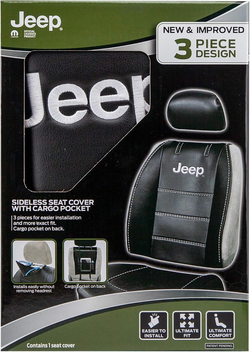 008631R01 Seat Cover Jeep 3 Piece Deluxe Sideless