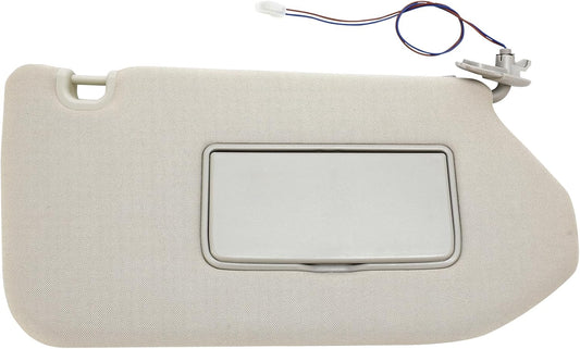 Passenger Side Sun Visor Right Side Tan Beige with Lamp - Compatible with Nissan & Infiniti Vehicles - Pathfinder, QX60, 2013 JX35 - Replaces 96400-9PB0A, 96400-3JA0A, 964003JA0A, 964009PB0A