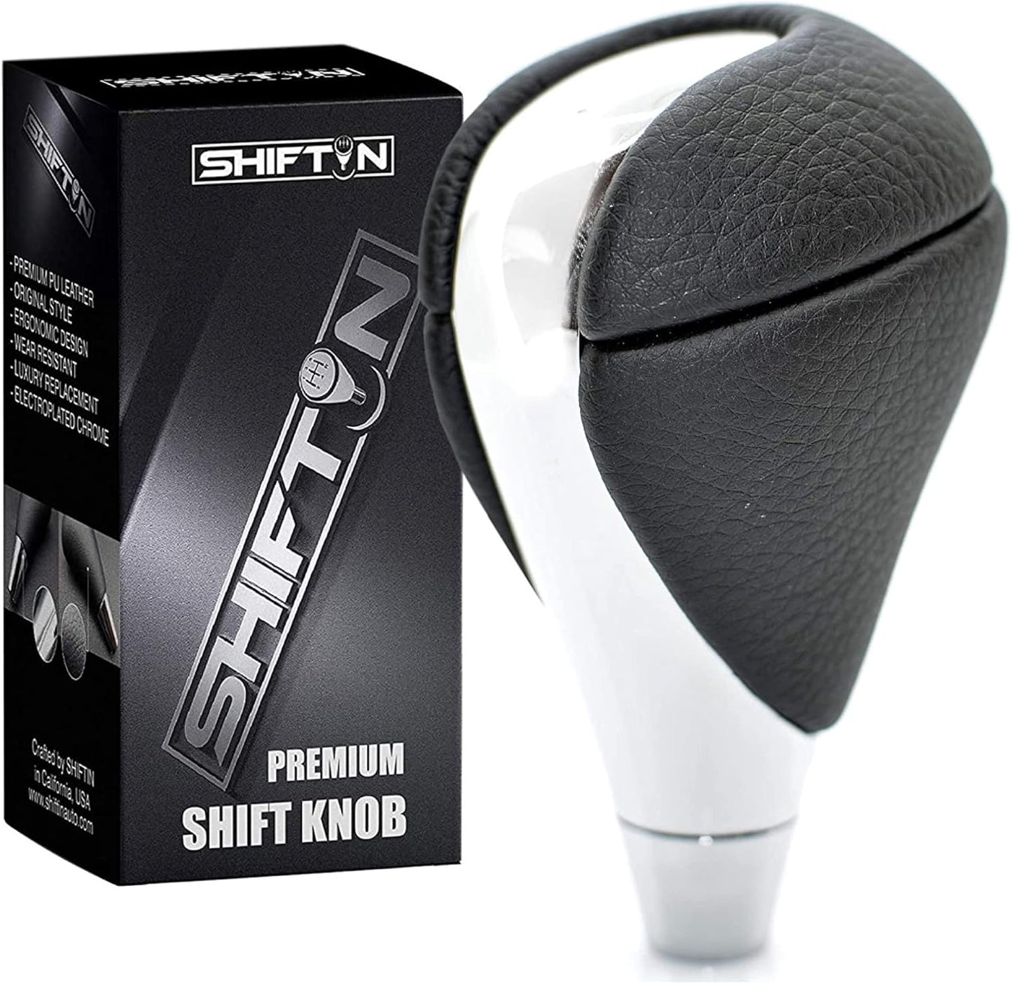 SHIFTIN Carbon Fiber Pattern Gear Shift Knob for Lexus ES300h ES350 GS300 GS350 GS430 GS460 IS250 IS300 LS460 LS600h RX350 RX450h (Punched Black Leather/Carbon Fiber Pattern)