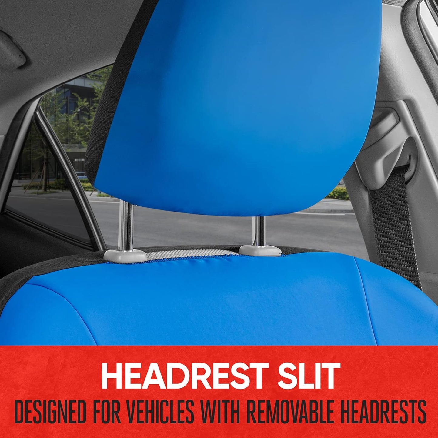 BDK Auto MTSC-2294-BL: Motor Trend Two-Tone Seat Cover/Blue