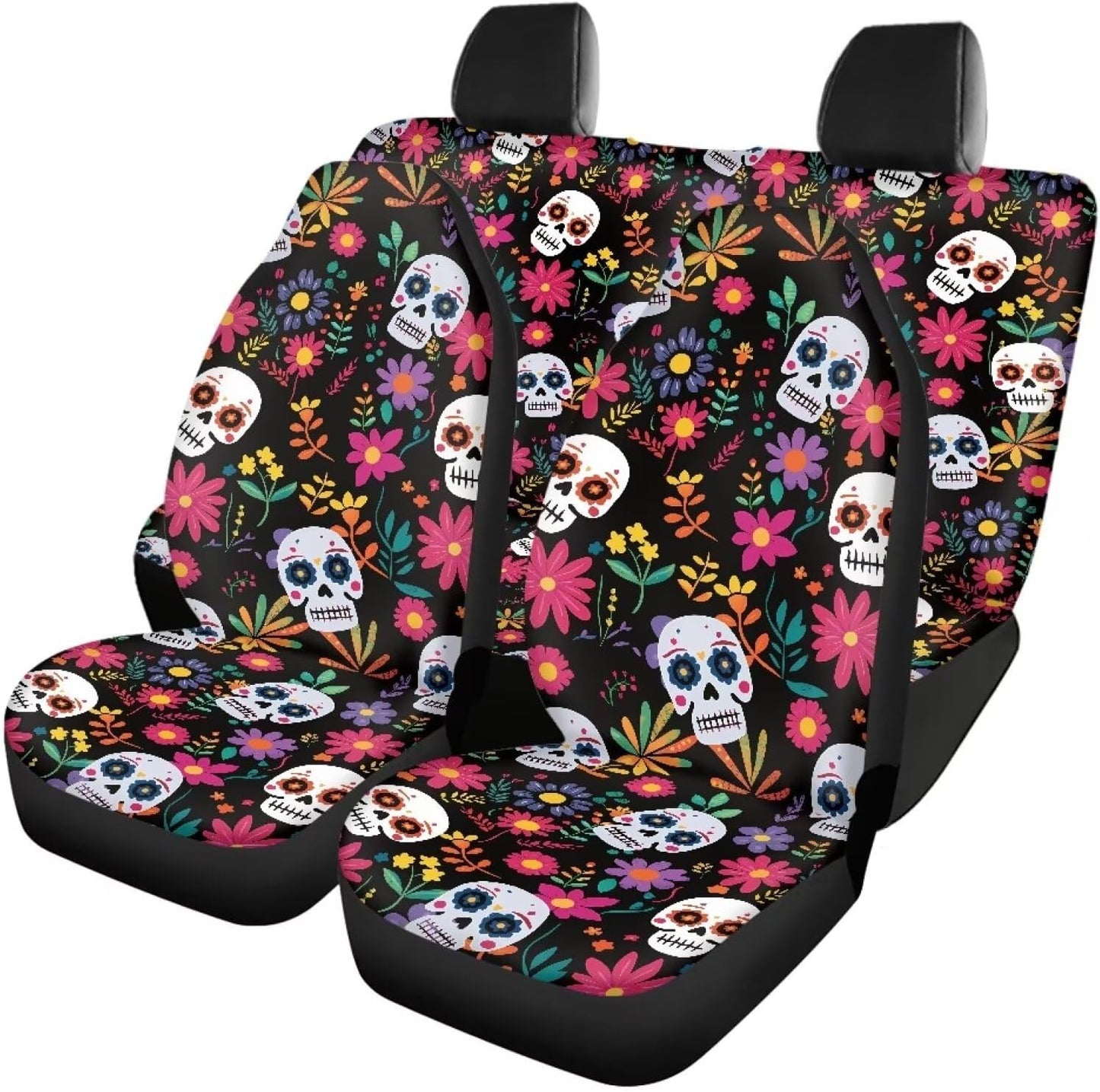 AFPANQZ Oriental Dragon Print Car Seat Covers Full Set for Back Seat Front Seats Universal Fit Most Cars SUVs Trucks Vans Comfortable Auto Seat Protection Full Set for Women Men Black Red