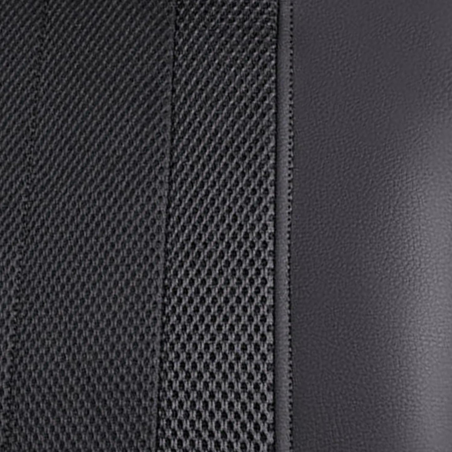 Flying Banner car seat Covers Full Set Faux Leather Air Mesh Breathable Man Lady Airbag Compatible Rear Bench Split 40/60 50/50 60/40 Truck Pick Up (Full Set - Low Back, Black Black)