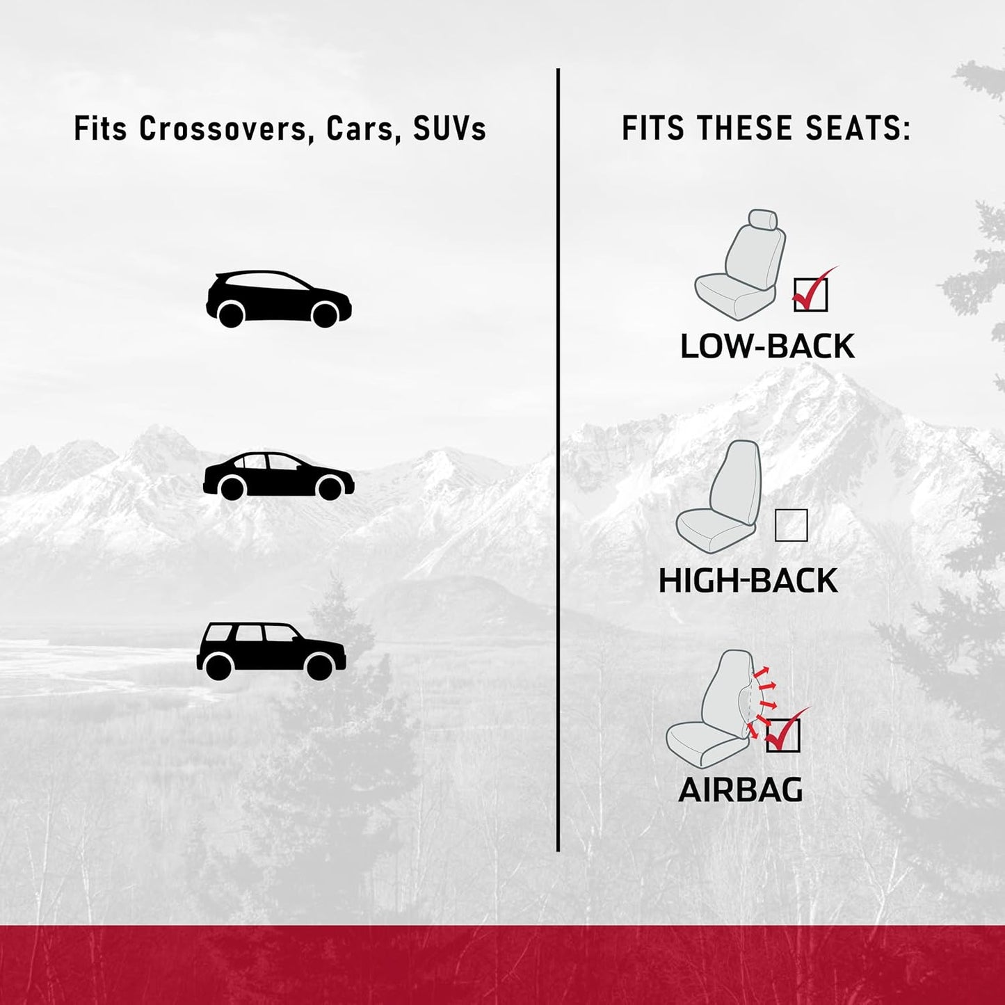 Dickies 2-Piece Puncture-Resistant Front Seat Covers for Cars, Trucks, SUVs — Black