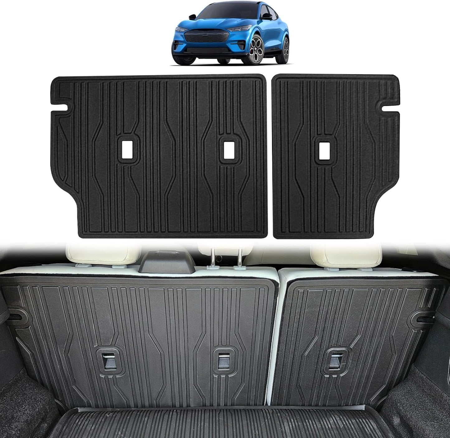 BestEvMod Compatible with Mustang Mach E Second Row Seats Back Cover All Weather Seat Protector Pet Mat Compatible with 2021-2024 Mustang Mach E