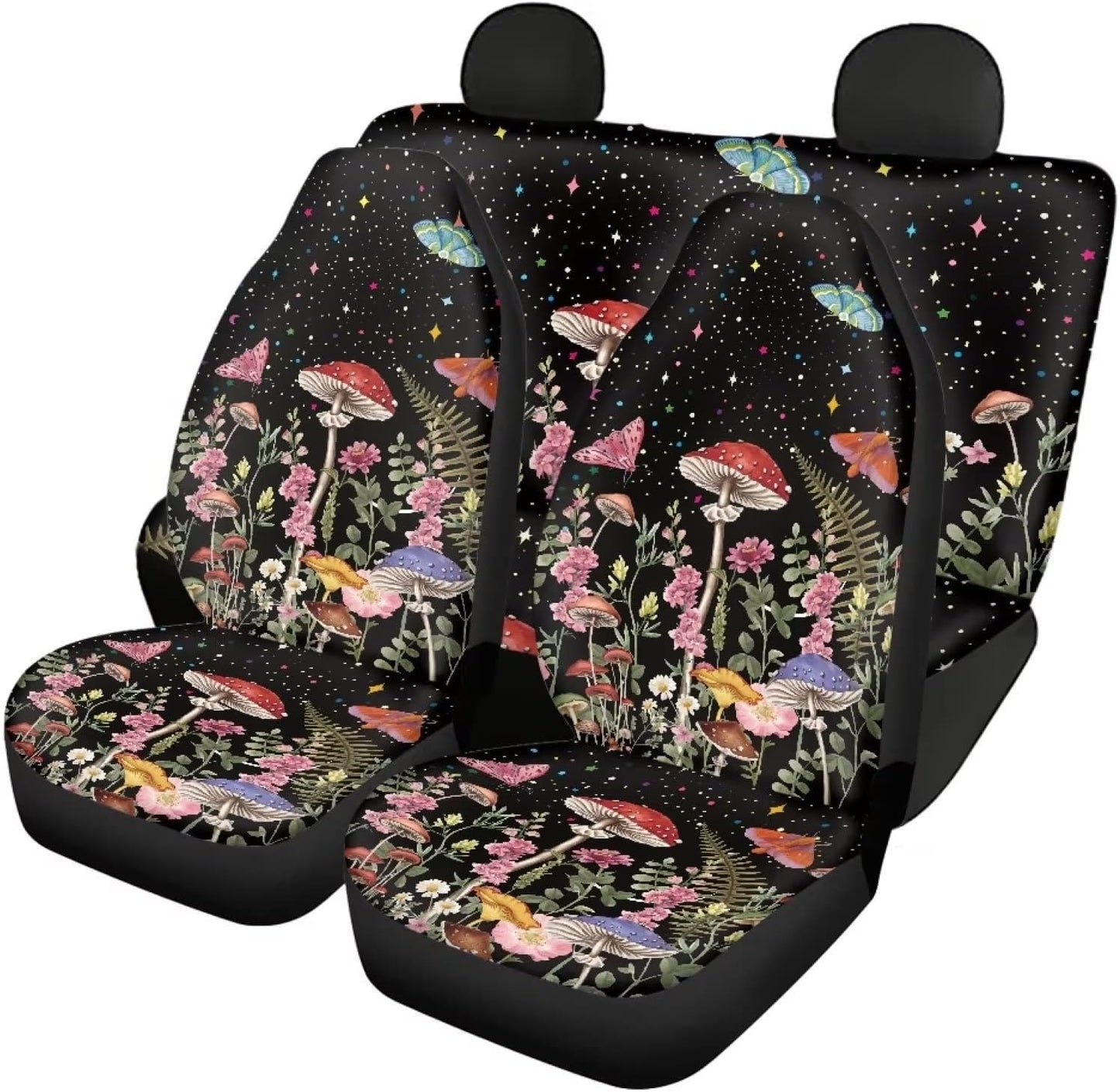 AFPANQZ Oriental Dragon Print Car Seat Covers Full Set for Back Seat Front Seats Universal Fit Most Cars SUVs Trucks Vans Comfortable Auto Seat Protection Full Set for Women Men Black Red