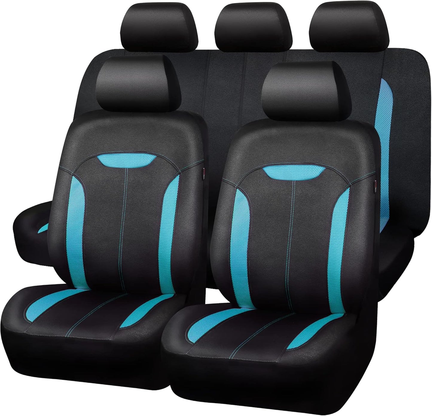 CAR PASS 3D Air Mesh in Cloth Leather Grain Breathable Seat Covers Full Set, 3zipper Rear Bench Armrest Airbag Sports, Universal Fit 95% Car,SUV,Truck,Sedan,Van, Beige (zt-0070-BE1FP-FPLB5WD22W)