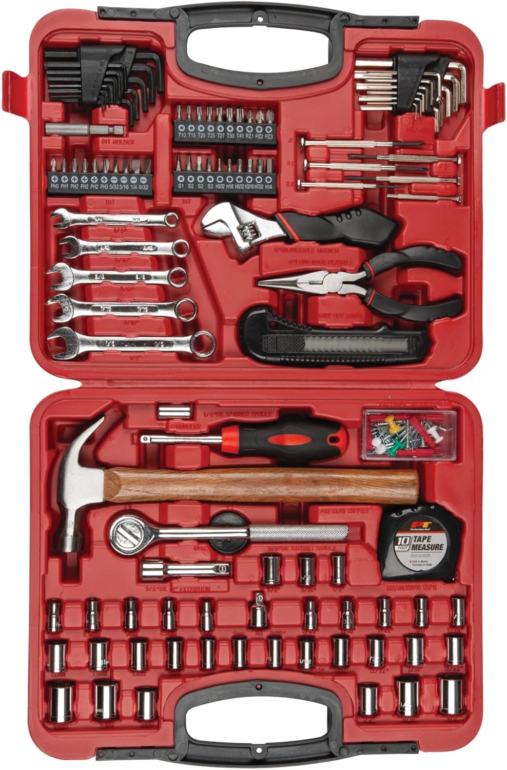 Performance Tool W1532 SAE/Metric 107 Piece Home & Auto Tool Set
