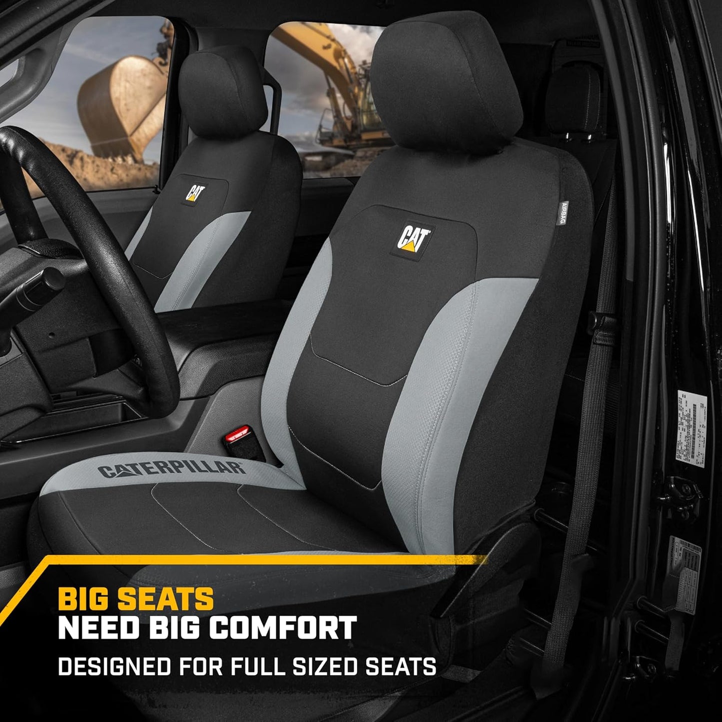 BDK Auto CASC-2274-GR: Cat 4Pc Polyester + Honeycomb Polyester Fabric Low Back Seat Cover