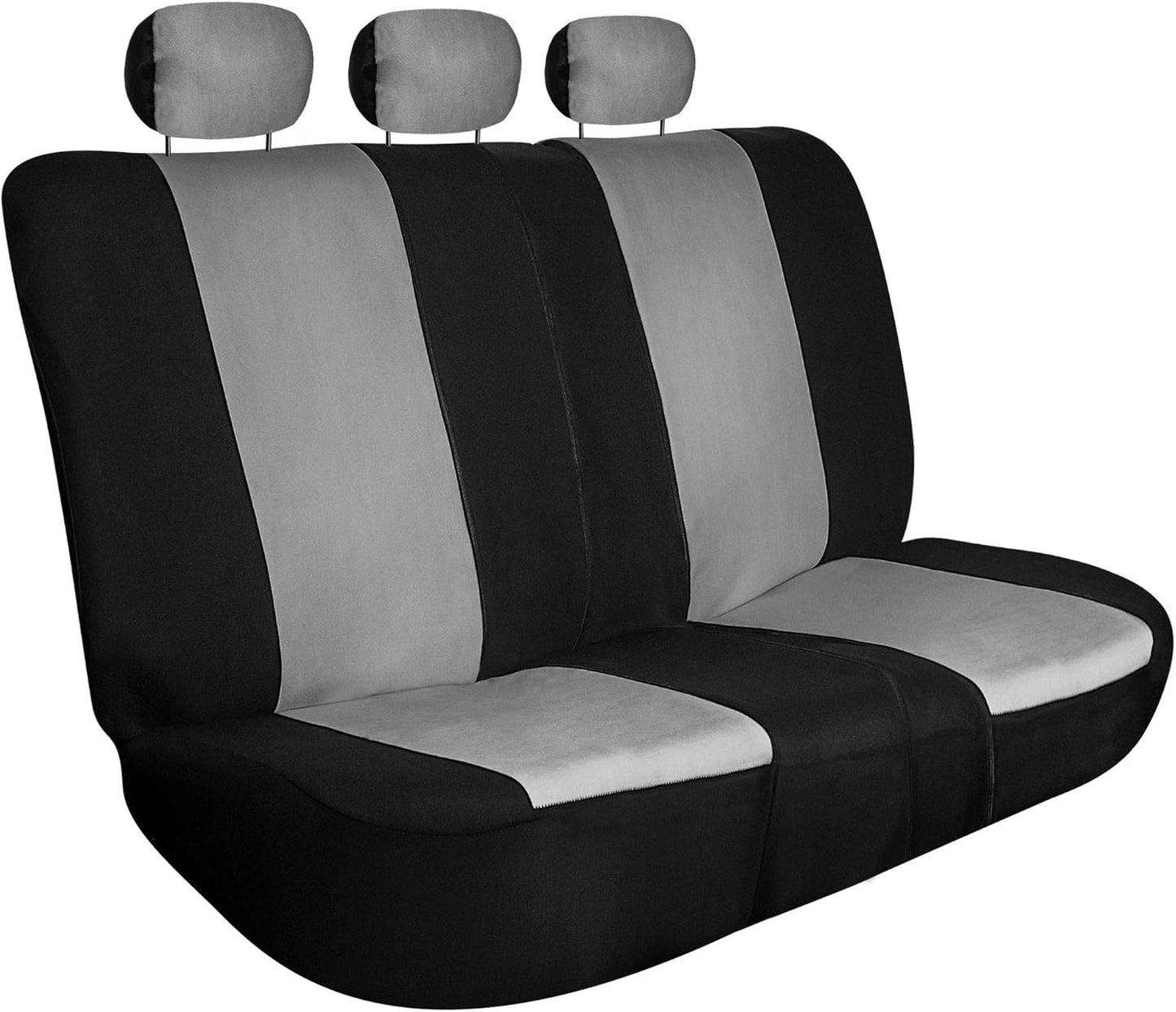 FH Group Back Seat Cloth Car Seat Covers - Universal Fit Rear Seat Covers for Cars with Rear Split Bench, Car Interior Accessories for SUV, Sedan, Van, Beige