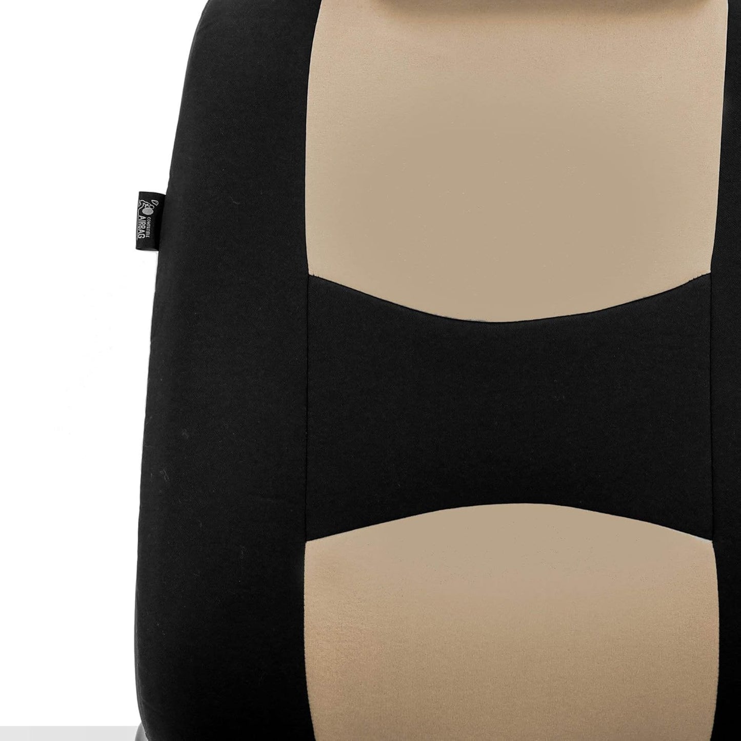 FH Group Flat Cloth Full Set Car Seat Covers Three Row 7 Passenger Set - Universal Fit for Cars, Trucks & SUVs (Beige) FB050217