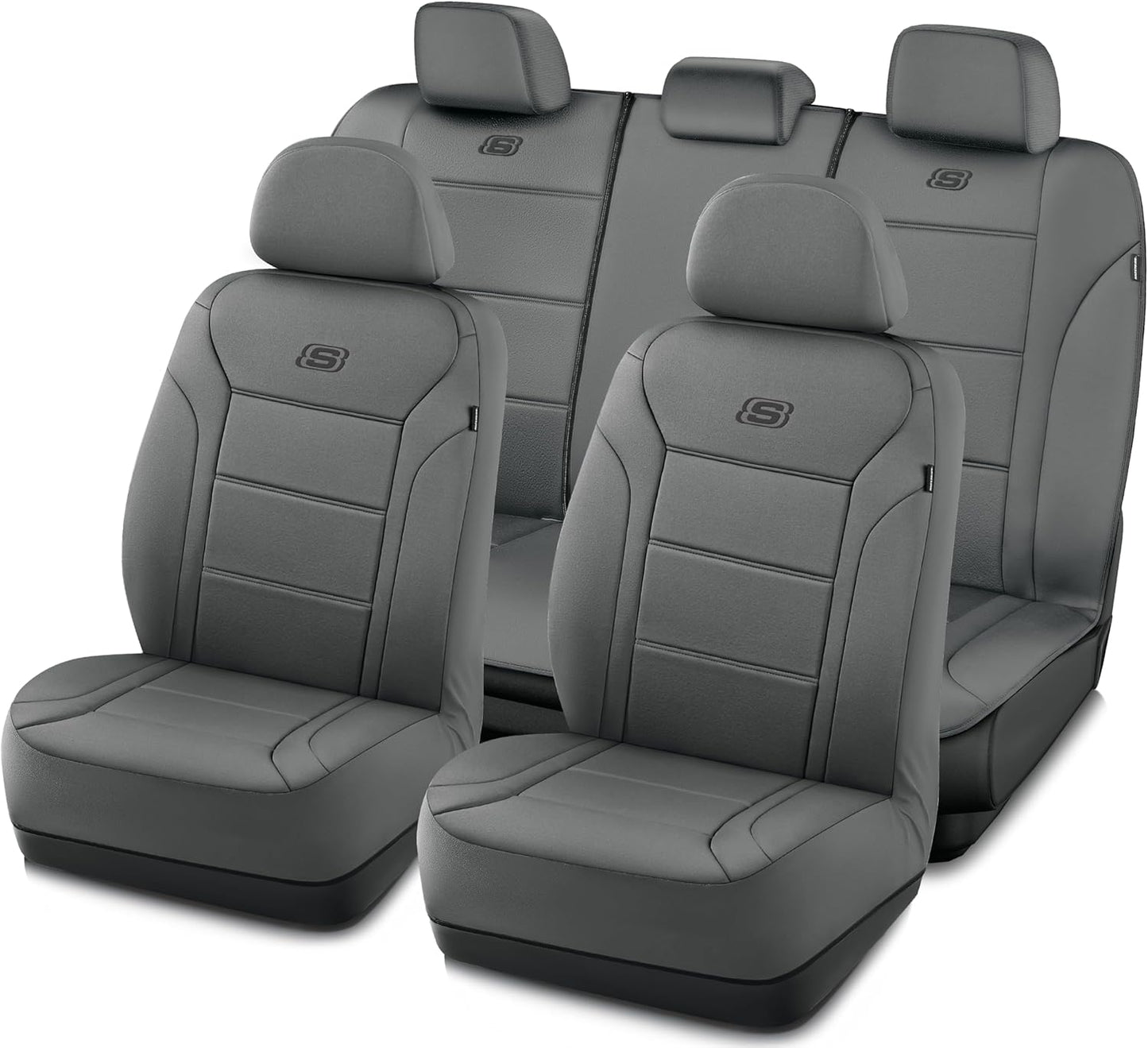 Skechers Memory Foam Car Seat Covers, Air Cool Mesh Thick Seat Covers, Slip-ins Front Seat Cover, Airbag Compatible, Automotive Comfort & Protection for Most Cars,Vans,Trucks, SUVs,Red