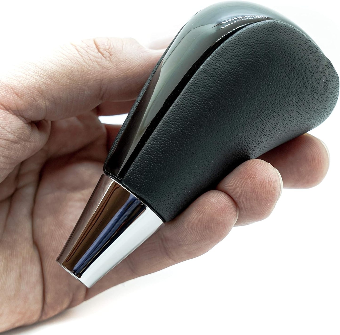 SHIFTIN Leather Wood Gear Shift Knob for Toyota Avalon Yaris 4Runner Land Cruiser Sienna Camry Solara Tacoma and Lexus ES300 ES330 GS300 GS400 GS430 SC300 SC400 (Black Leather/Piano Black)