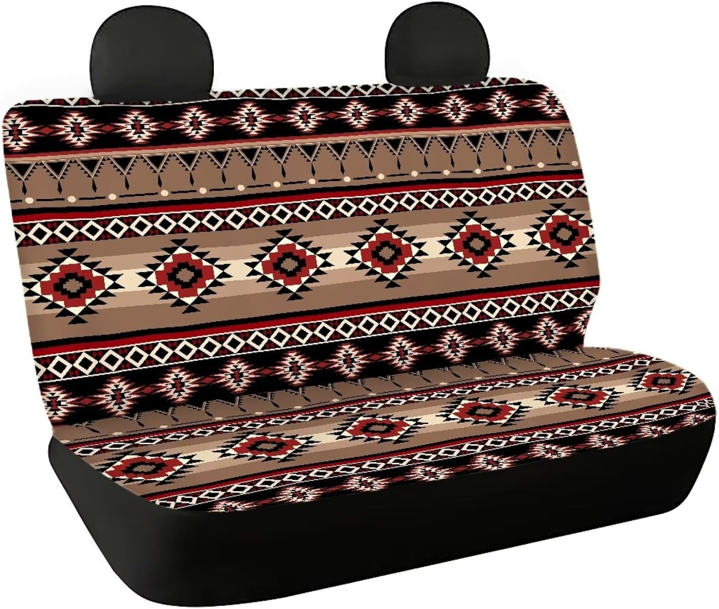 AFPANQZ Cowhide Milk Cow Print Car Rear Bench Protective Seat Cover - Brown, Polyester Fabric, Universal Fit, Full Wrap, Dust-Proof - For Trucks, Vans, SUVs