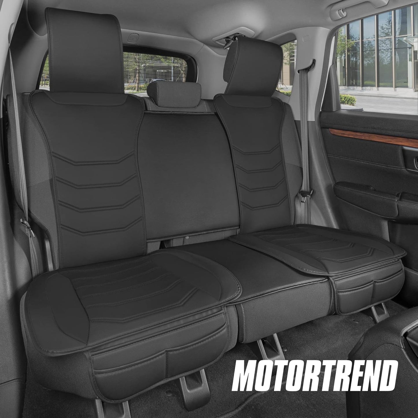 BDK Auto MTSC-9211-BK: Luxefit Faux Leather Bench Seat Cover/Black