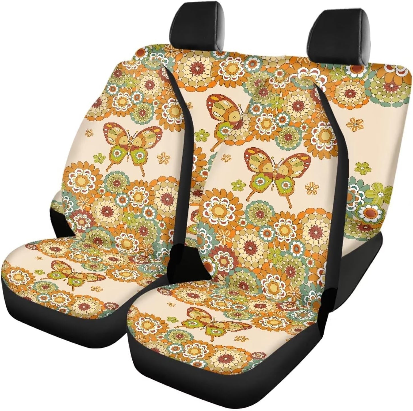 AFPANQZ Oriental Dragon Print Car Seat Covers Full Set for Back Seat Front Seats Universal Fit Most Cars SUVs Trucks Vans Comfortable Auto Seat Protection Full Set for Women Men Black Red