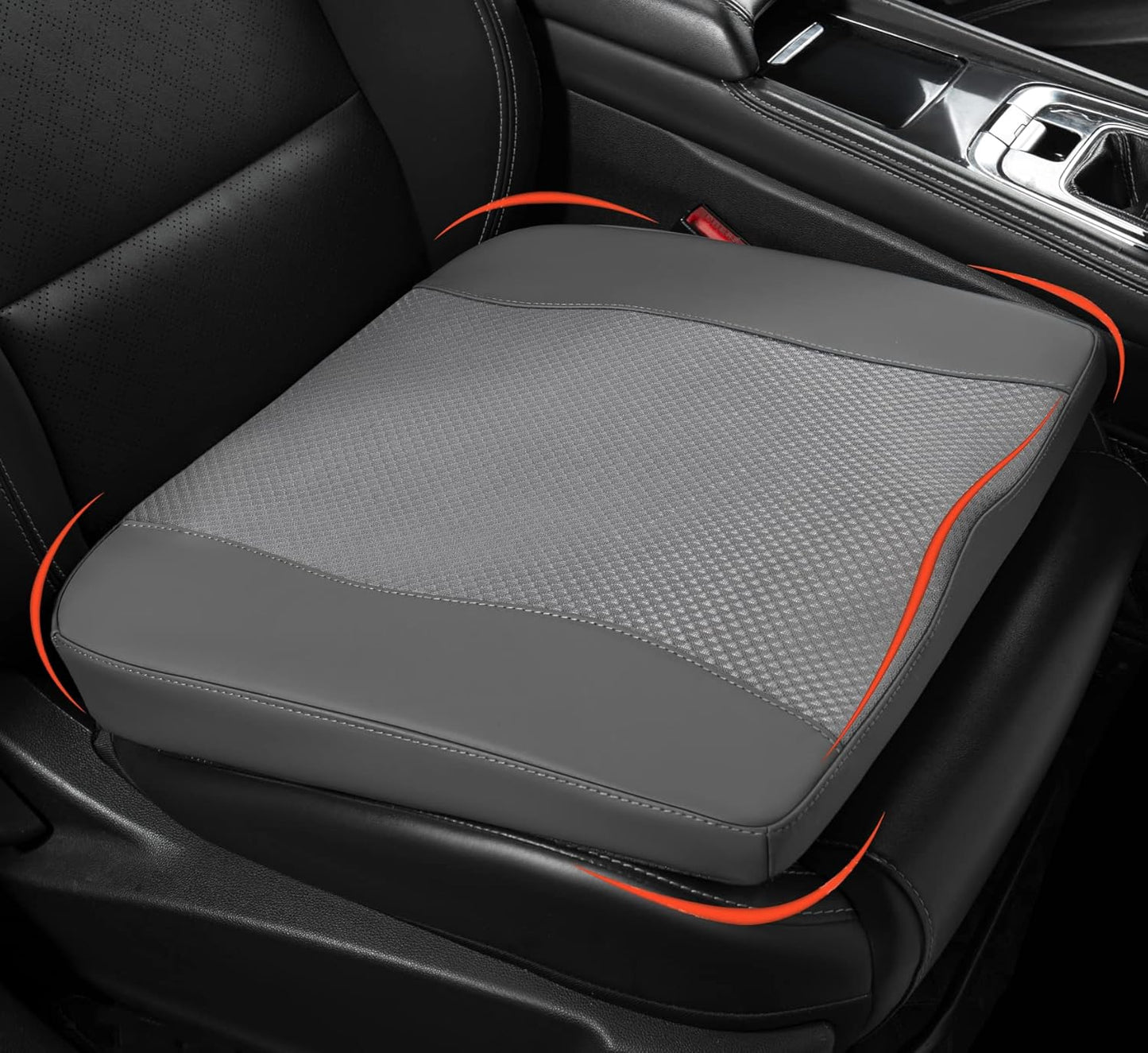 Lofty Aim Car Seat Cushion, Comfort Memory Foam Car Cushions for Driving - Sciatica & Lower Back Pain Relief, Seat Cushion for Car Seat Driver, Office Chair, Wheelchair -Dark Grey