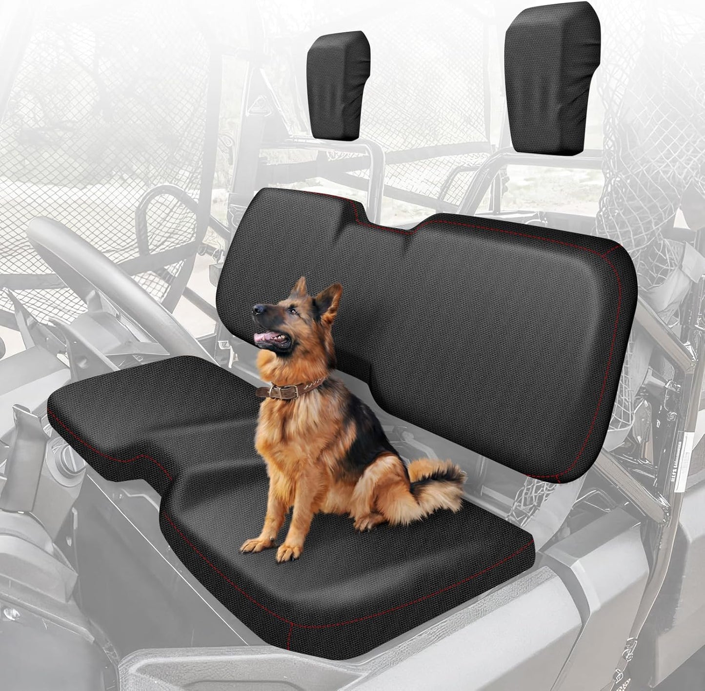 BORDAN UTV Seat Cover for 2002-2008 Polaris Ranger 500 700 800(Front Seat Only), Heavy Duty 1680D Waterproof Full Protection Outdoor Bench Seat Cover Set(4 PCS)