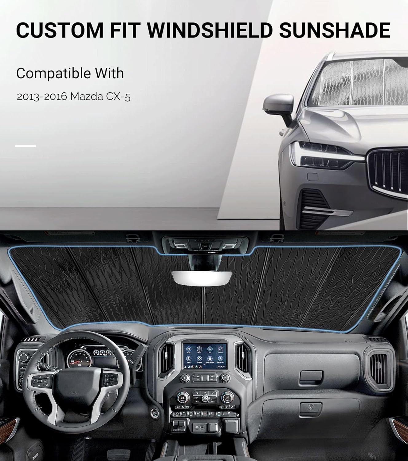 Pigenius Windshield Sunshade for Mazda CX-5 2013 2014 2015 2016 Front Window Shade - AstraGuard