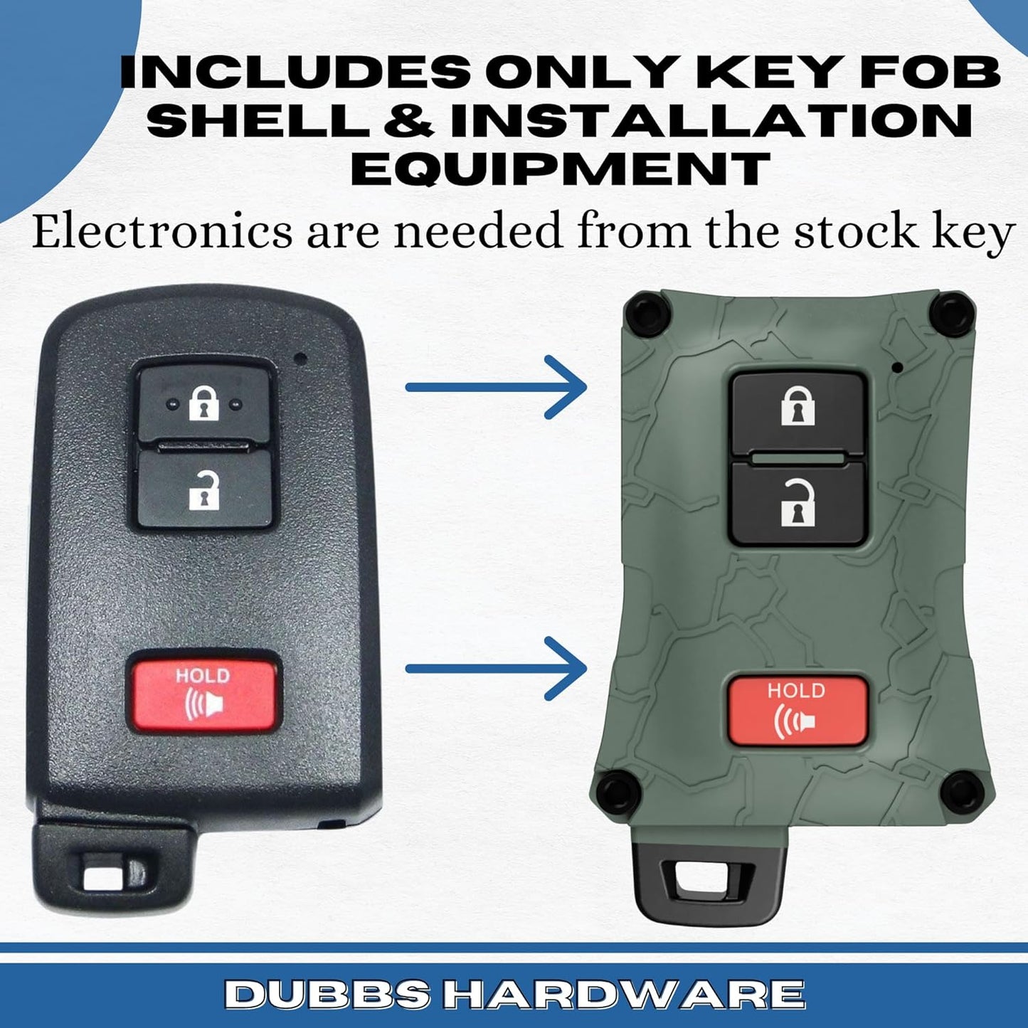 Heavy-Duty Key Fob Cover - for Toyota Tacoma 16-23 3rd Gen, Tundra & 4Runner 20-21 3rd Gen Accessories -Rugged Key Protector - Shockproof & Scratch-Resistant - Secure Fit (Red, Black Screws)