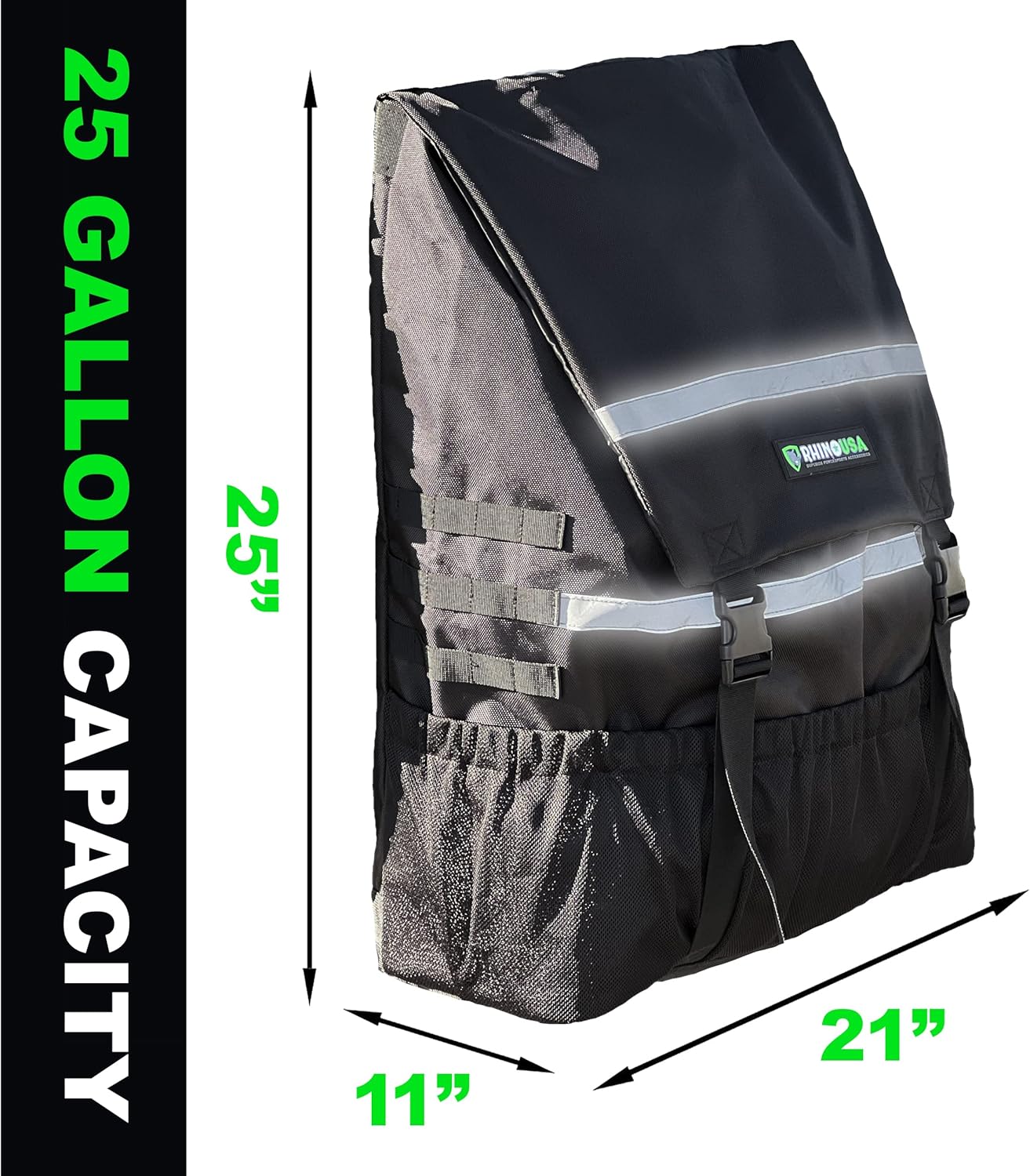 Rhino USA Spare Tire Trash Bag (Fits up to 40" Tire) - Ultimate Organizer for Outdoor Off-Road Recovery Gear - Heavy Duty Cargo Storage Bag for Jeep, Truck, SUV or Car - Guaranteed for Life