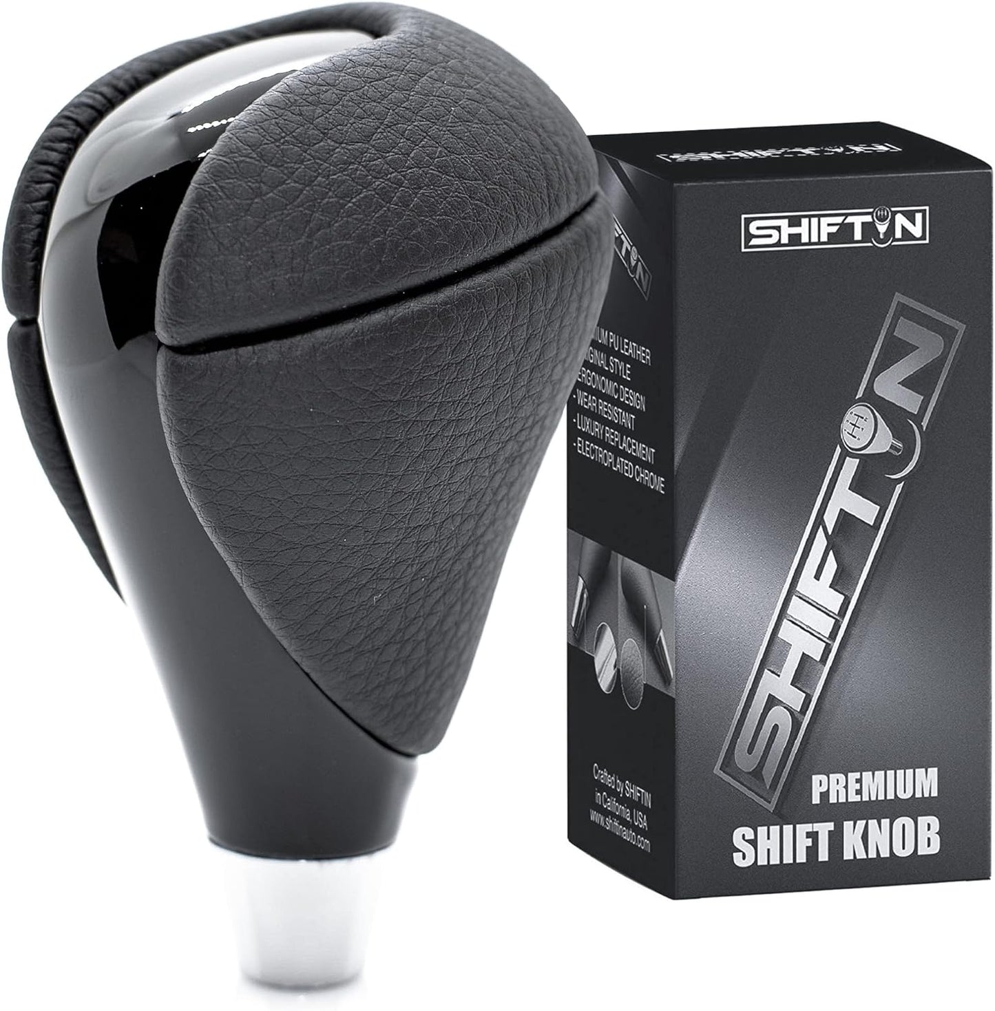 SHIFTIN Carbon Fiber Pattern Gear Shift Knob for Lexus ES300h ES350 GS300 GS350 GS430 GS460 IS250 IS300 LS460 LS600h RX350 RX450h (Punched Black Leather/Carbon Fiber Pattern)