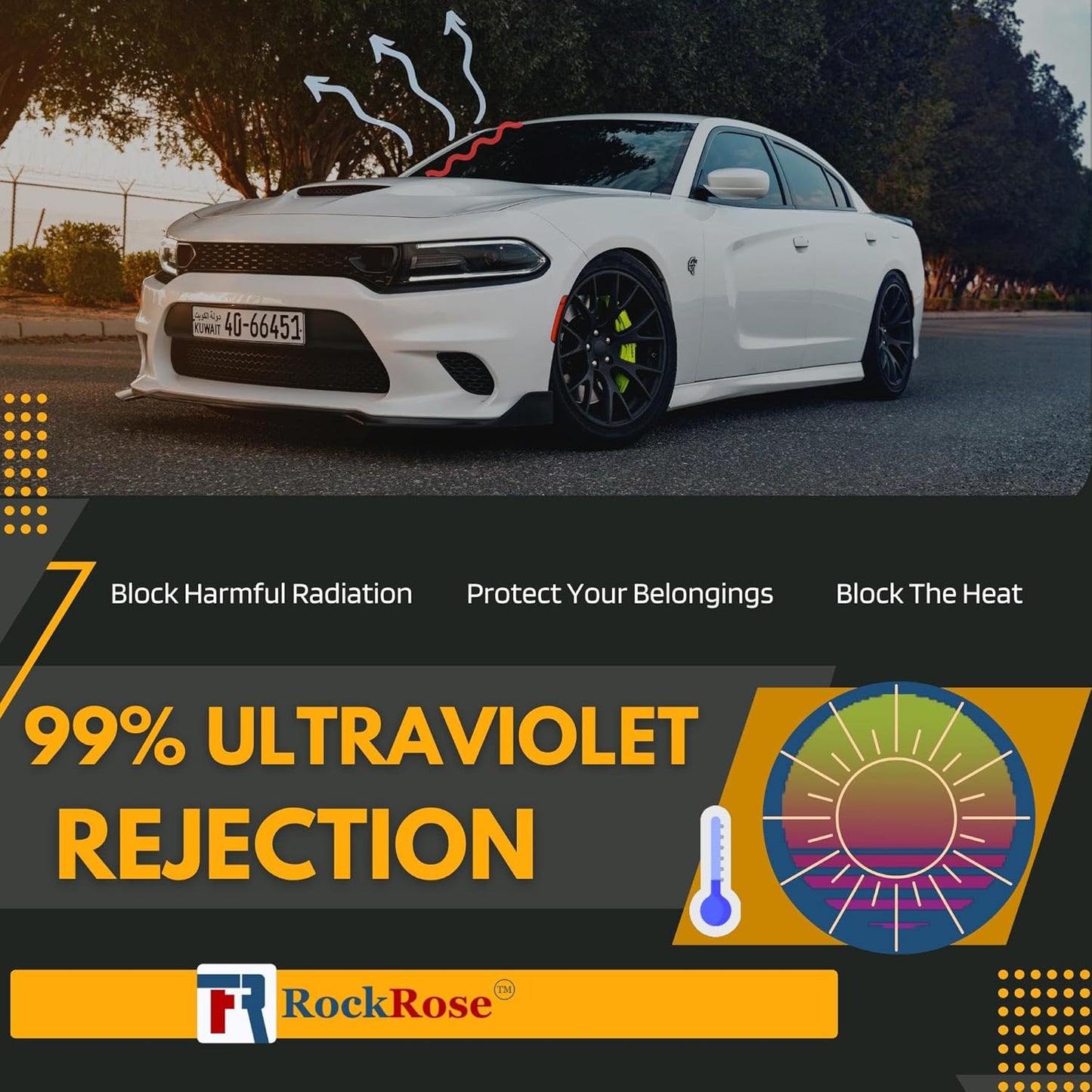 Charcoal 2PLY Nano Ceramic 5% VLT Car Tint 1 m x 3 m Professional Window Tint Heat, UV 99%, and IRR 85% to 90% Tint for Cars or Building Adhesive Film Easy Shrink, Plotter Friendly