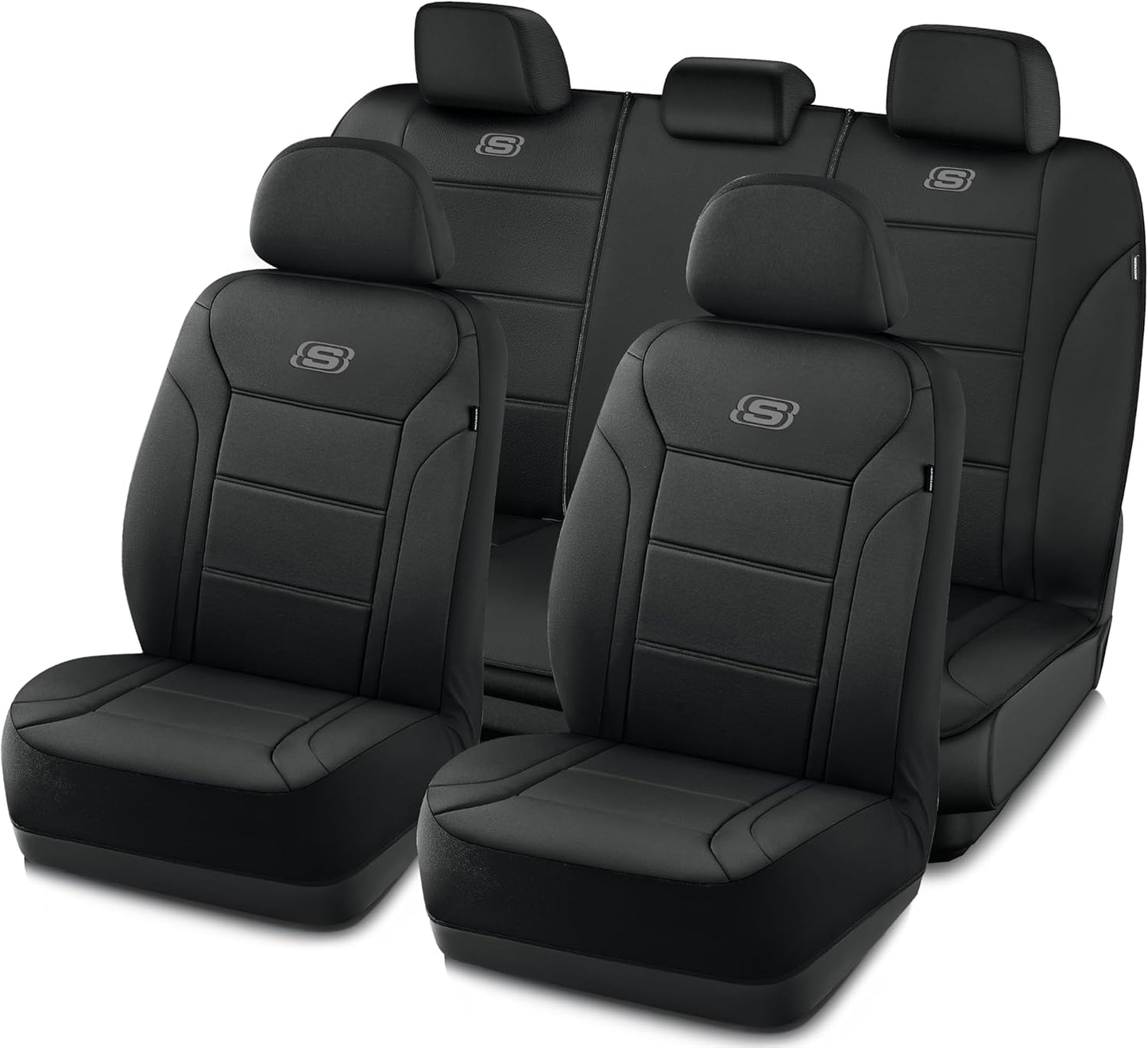 Skechers Memory Foam Car Seat Covers, Air Cool Mesh Thick Seat Covers, Slip-ins Front Seat Cover, Airbag Compatible, Automotive Comfort & Protection for Most Cars,Vans,Trucks, SUVs,Red