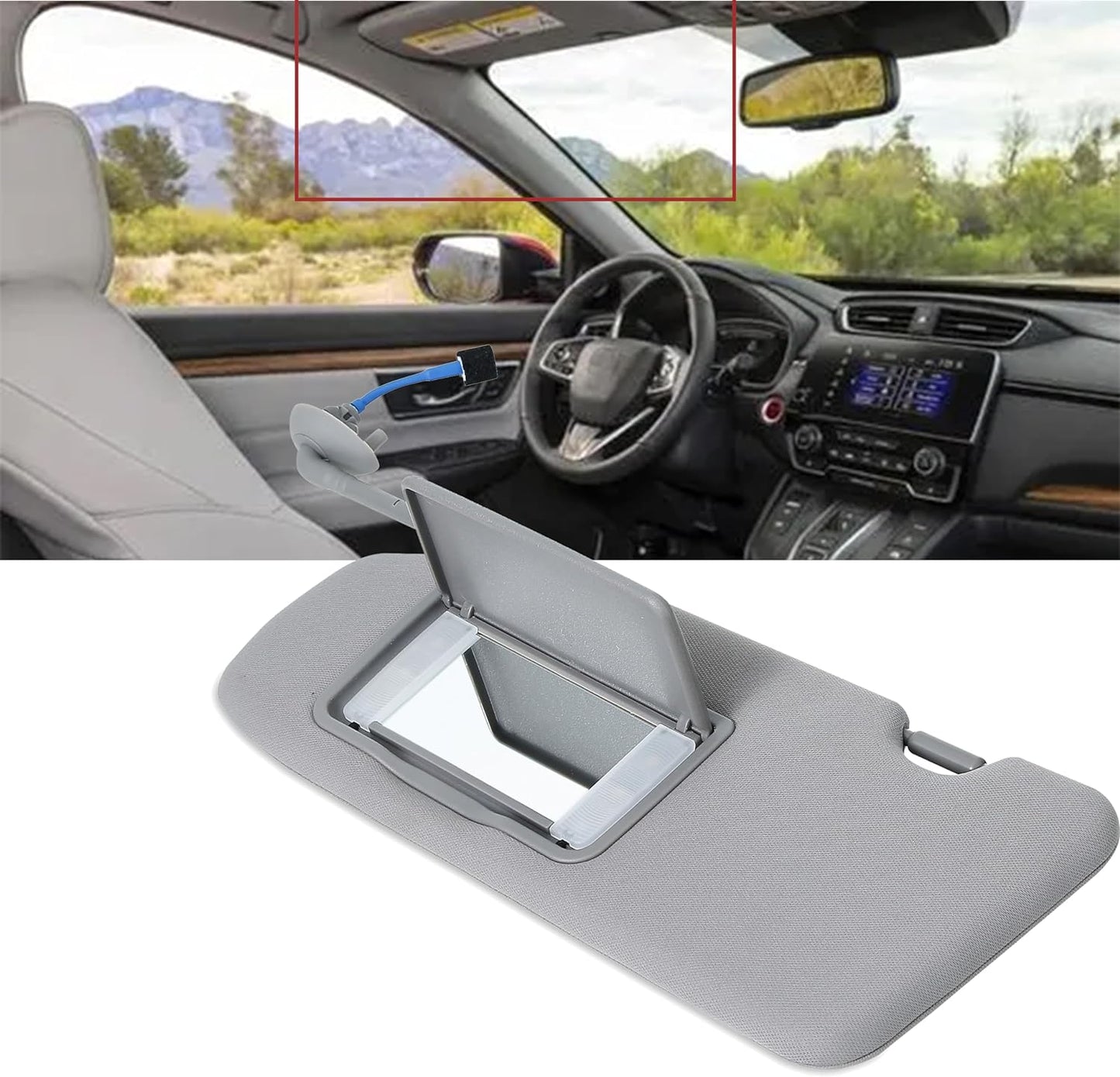 FITIPICI Driver Left Side Sun Visor Compatible with Honda CR-V 2017 2018 2019 2020 2021 2022 Sunshade Replace 83280TLAA12ZB (Gray, Driver Side)