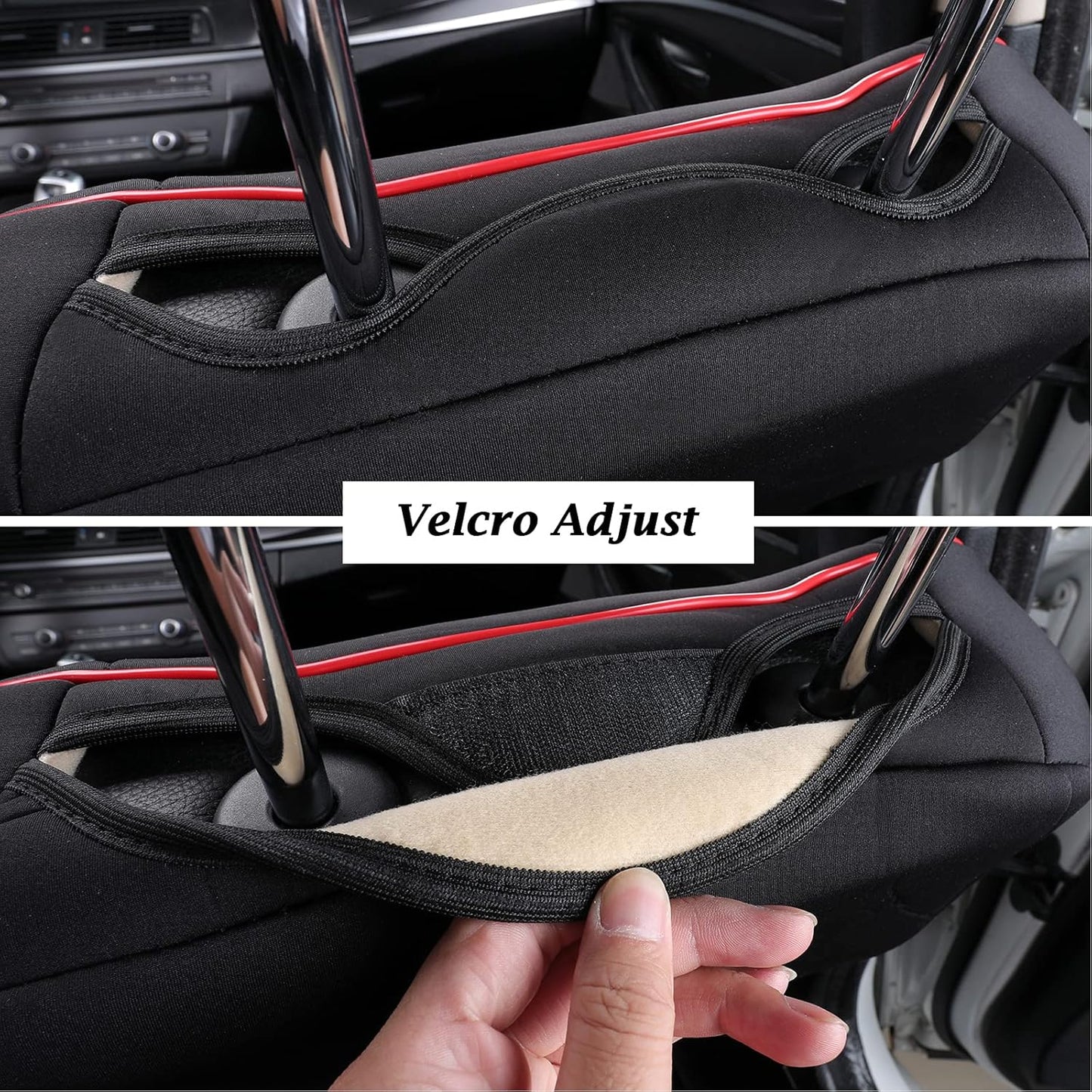 Coverado Car Seat Covers 2-Pack, Front Seat Covers for Cars, Waterproof Neoprene Universal Car Seat Cover Cushions, Auto Car Seats Protective, Seat Covers for Most Cars Trucks Vans SUV Black&Red