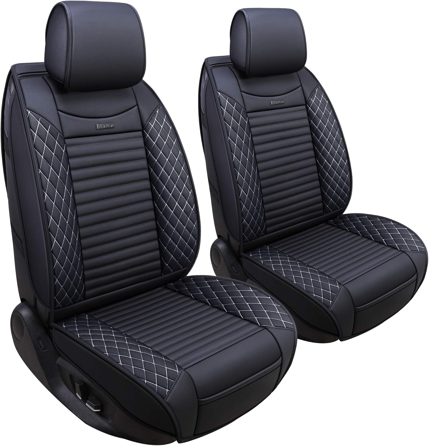 Aierxuan Driver Seat Covers Waterproof Leather Universal Fit for Nissan Rogue Murano Maxima Pathfinder Kia Soul Forte Sorento Optima Honda Hyundai Buick Mazda Jetta Passat (2PCS Front/Black-Red)