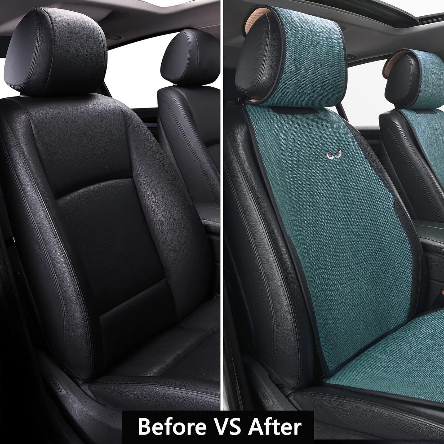 Coverado Car Seat Cushions, Washable Seat Covers Protector Front Pair, Compatible with Most Cars, SUVs, Trucks and Vans(2PCS, Green)