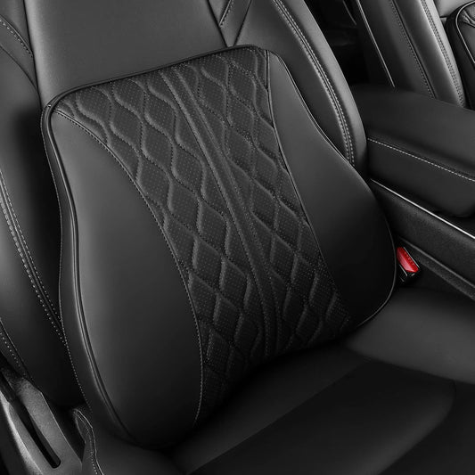 powoq Fit Tesla Car Back Pillow Lumbar Support Pillow Back Support for Car Accessories, 2 PCS(Cushion Back Support, Black)