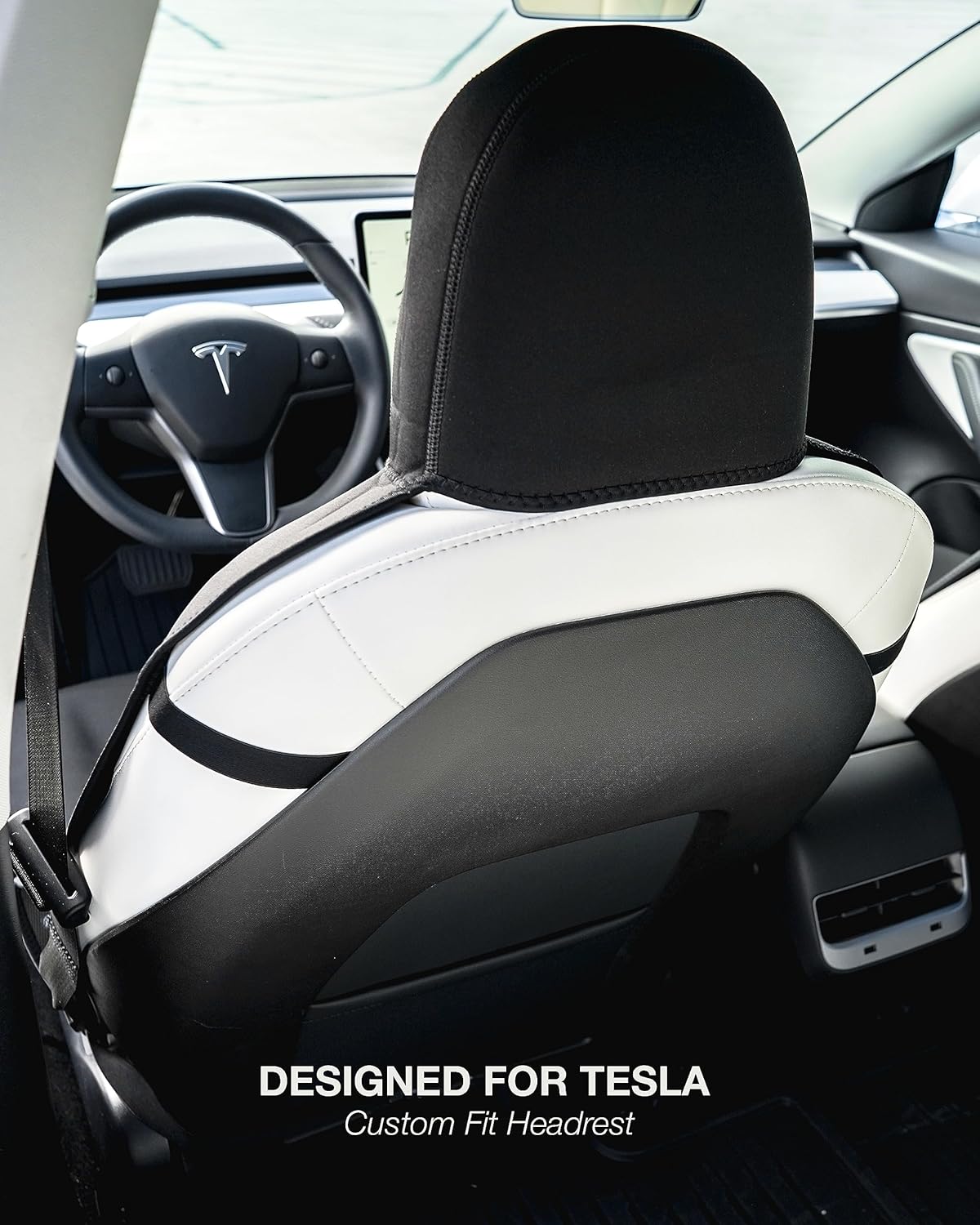 EVNV Tesla Model 3 Seat Covers 2023 - Waterproof Tesla Seat Covers Protect Your Front Seats - Fits 2018-2023 Model 3, Black 2-Pack