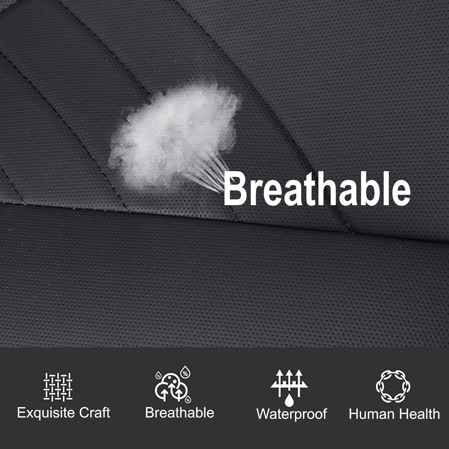 kingphenix Car Seat Cover: Easy to Install, Fits Most Cars, Vans, Trucks, and SUVs - 2 Piece, Black