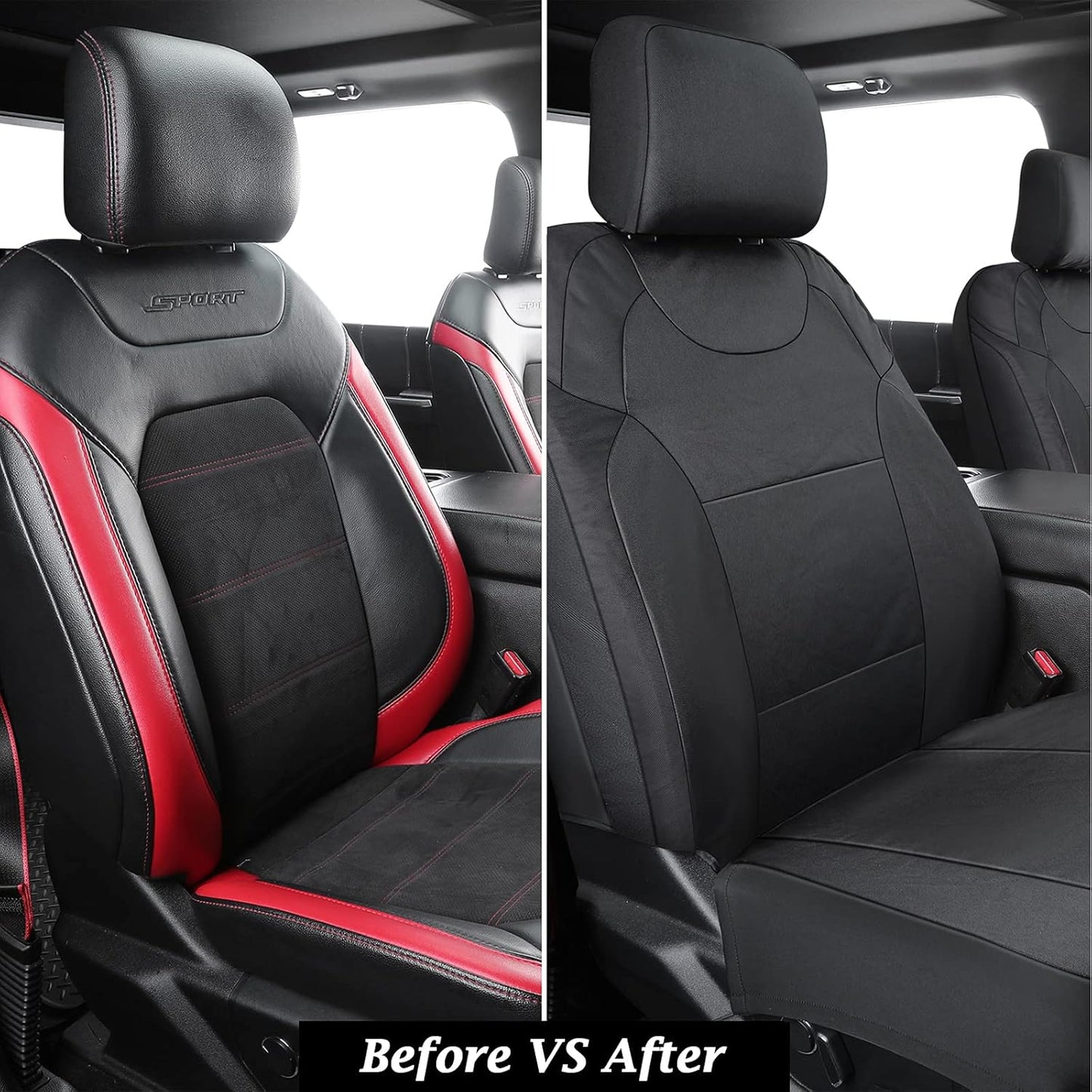 Coverado Front Seat Covers, Waterproof Oxford Seat Protector for Car Seat Cushions for Kids & Dogs, Pickup Truck Seat Covers Fit for 2015-2023 Ford F150&2017-2023 Ford F250 F350 F450(Black, 2PCS)